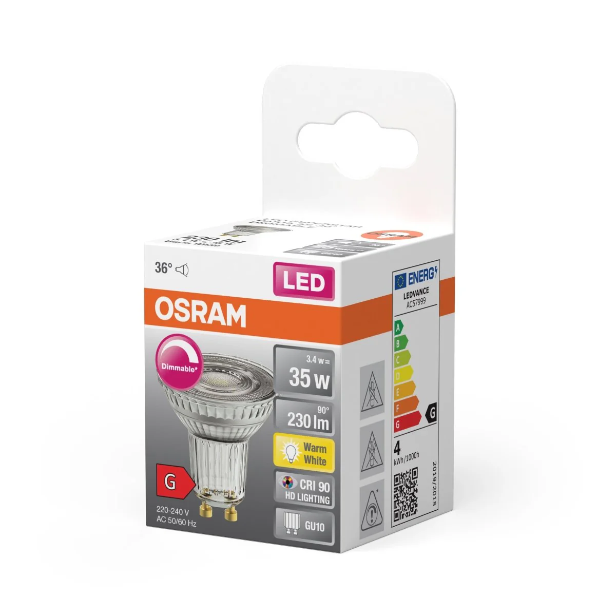Żarówka LED OSRAM LED Superstar PAR 16 35 36° DIM 3.4W 927 GU10 - Image 2