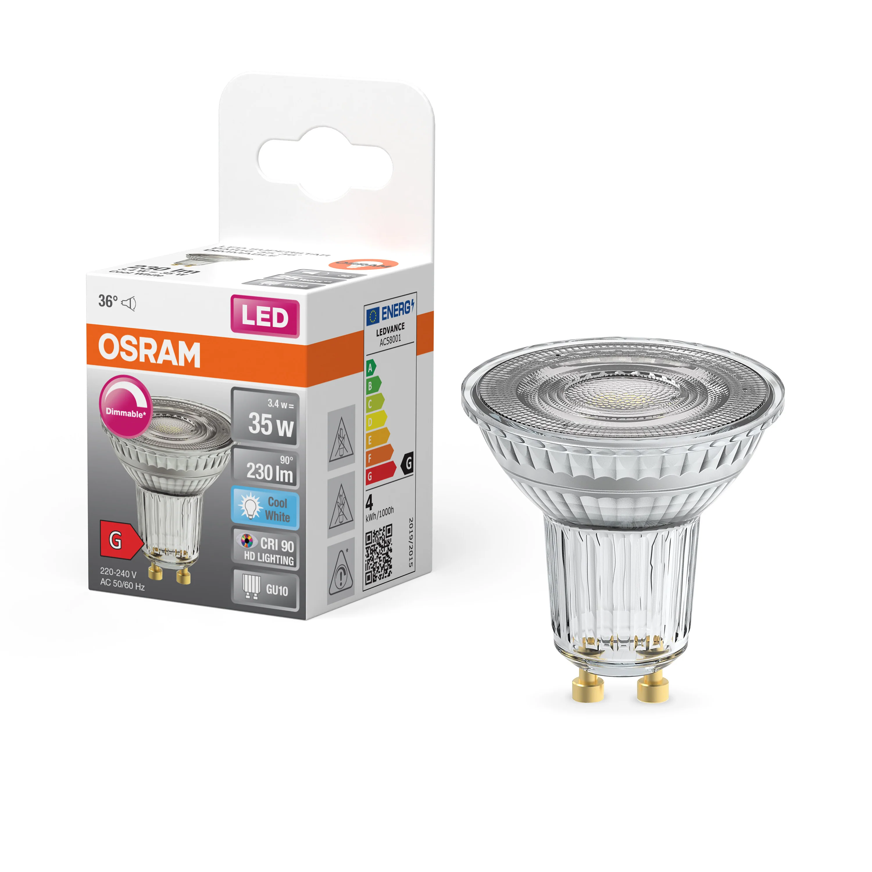 Żarówka LED OSRAM LED Superstar PAR 16 35 36° DIM 3.4W 940 GU10 - Image 4
