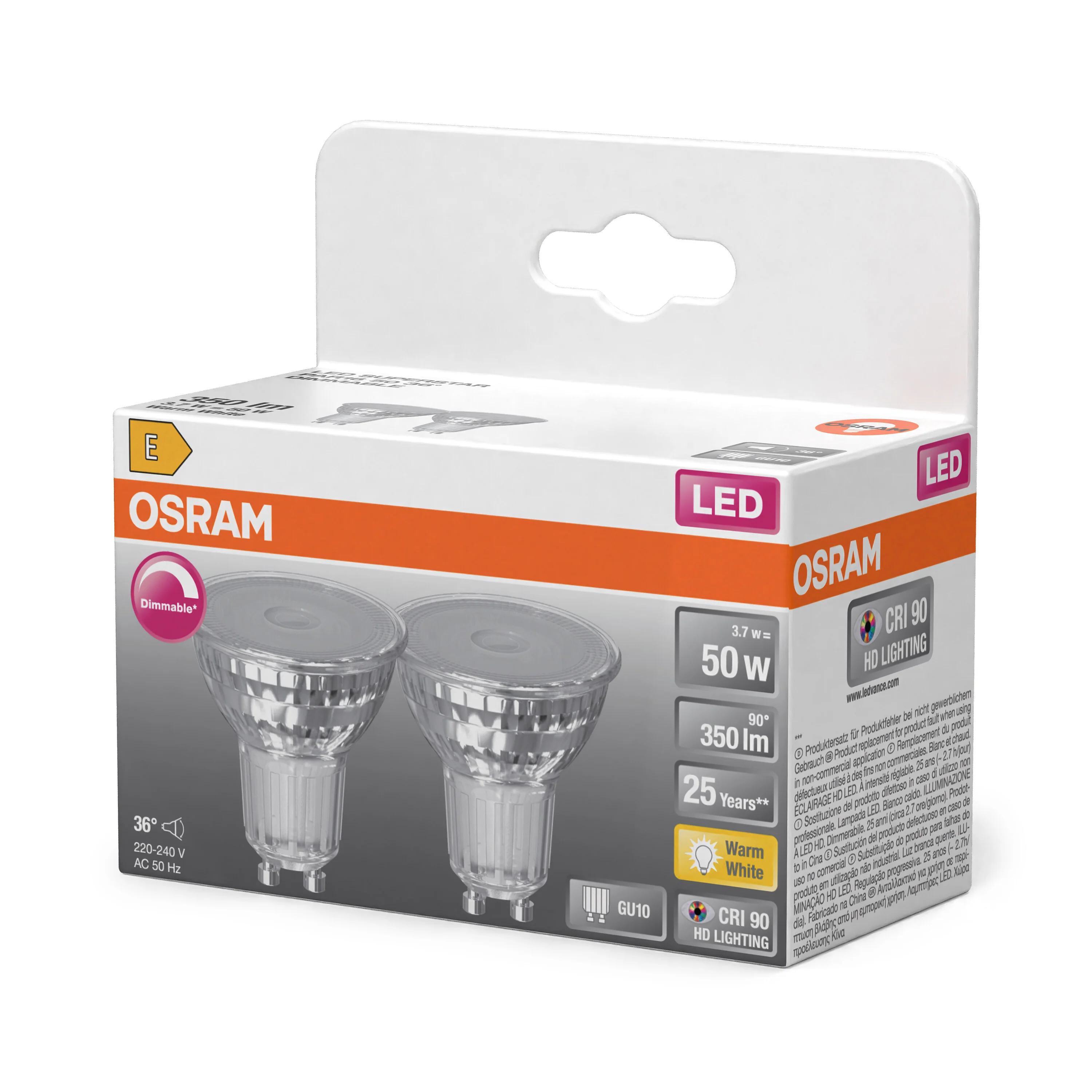 Żarówka LED OSRAM LED Superstar PAR 16 50 36° DIM 3.7W 927 GU10 - Image 5
