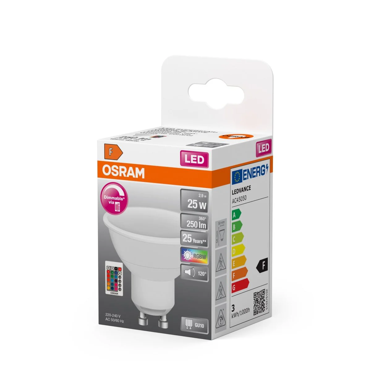 Żarówka LED OSRAM LED Superstar PAR16 25 120° RGBW Remote Control 2.9W 827 Frosted GU10 - Image 2