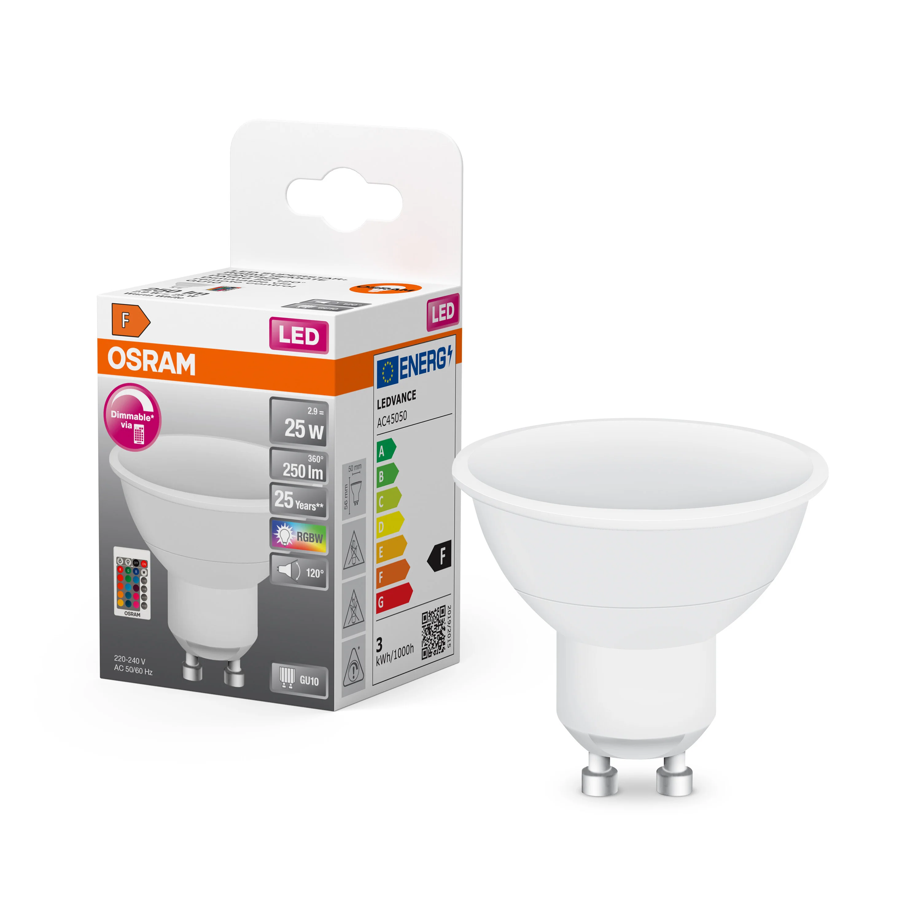 Żarówka LED OSRAM LED Superstar PAR16 25 120° RGBW Remote Control 2.9W 827 Frosted GU10 - Image 4