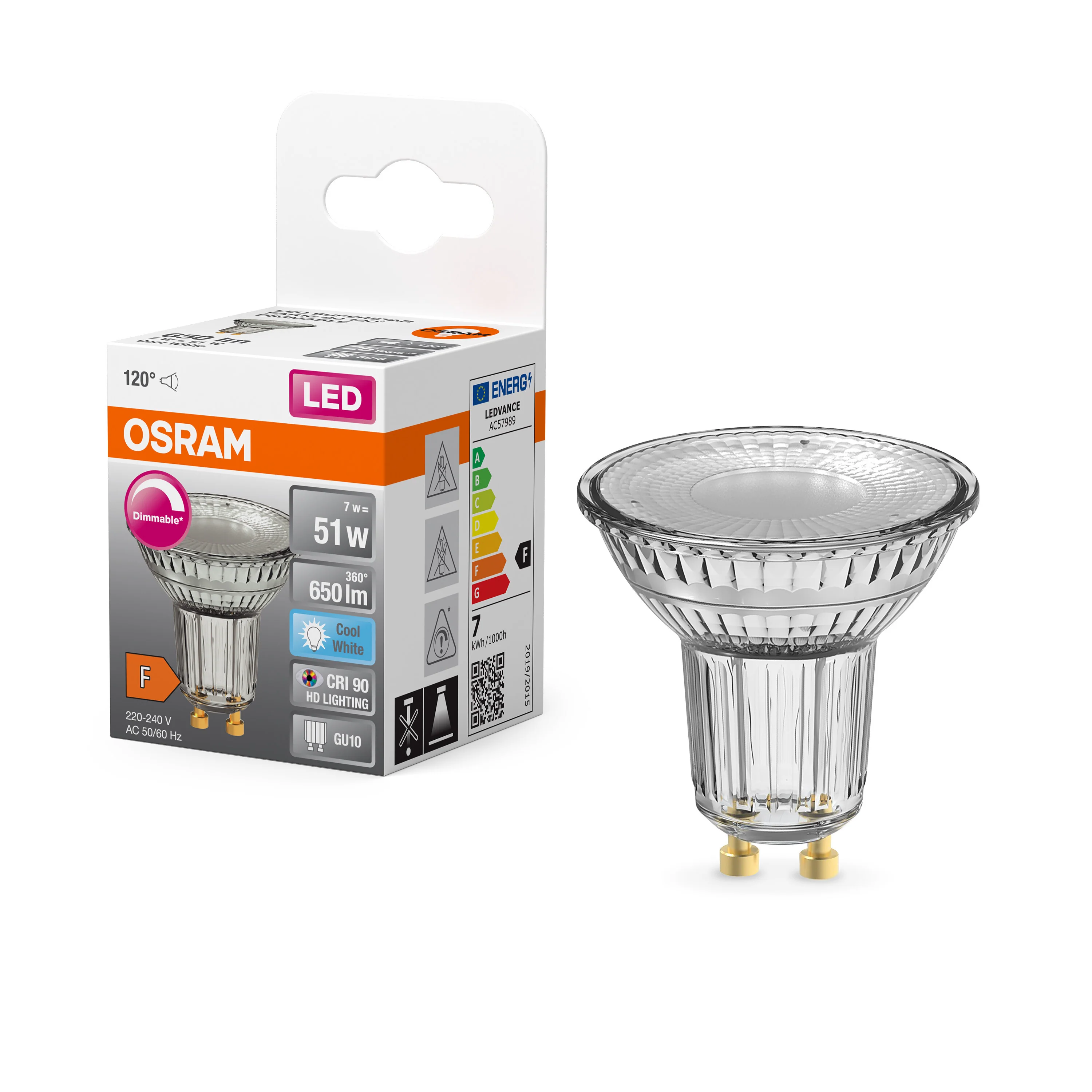 Żarówka LED OSRAM LED Superstar PAR16 80 120° DIM 7W 940 GU10 - Image 4