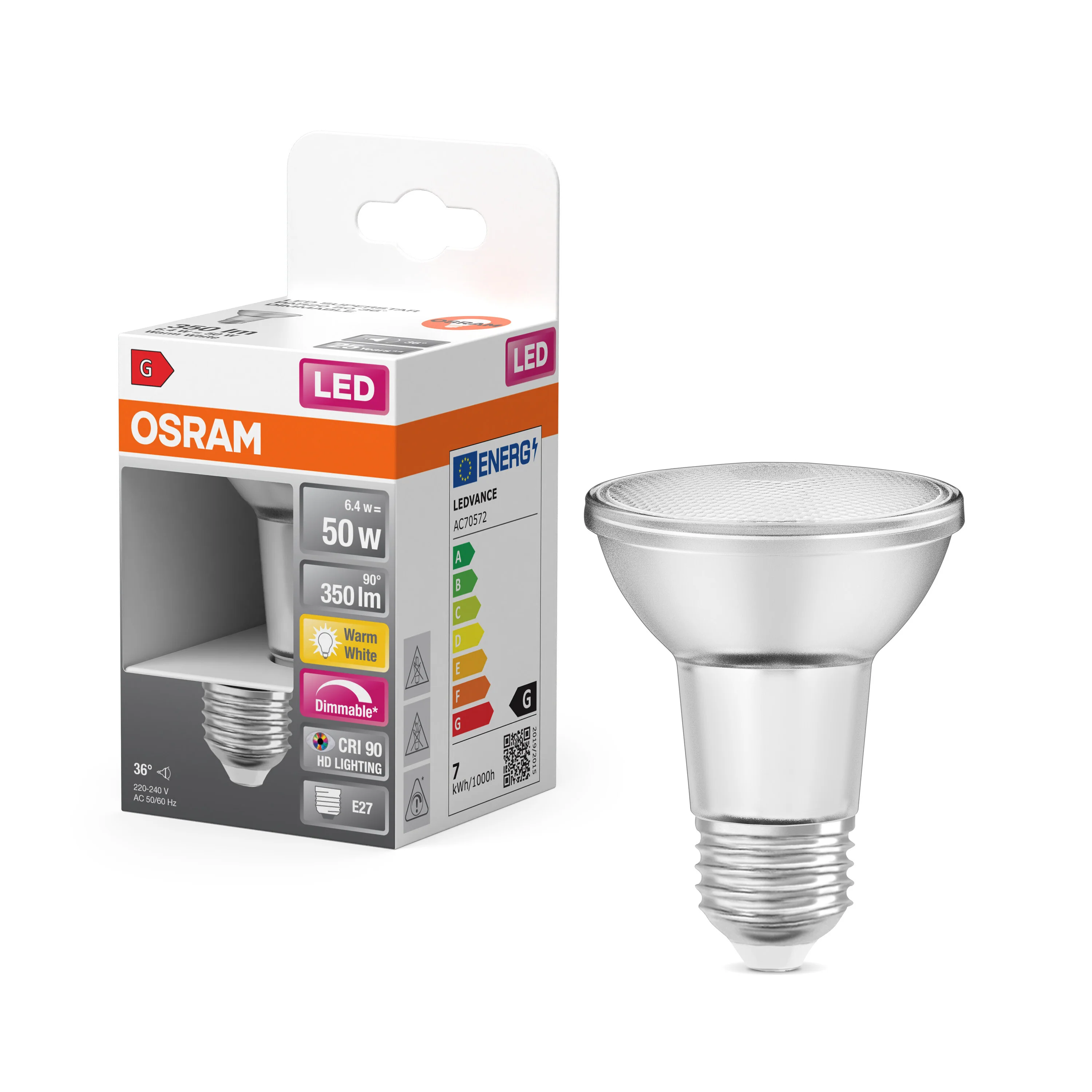 Żarówka LED OSRAM LED Superstar PAR20 50 36° DIM 6.4W 927 E27 - Image 4