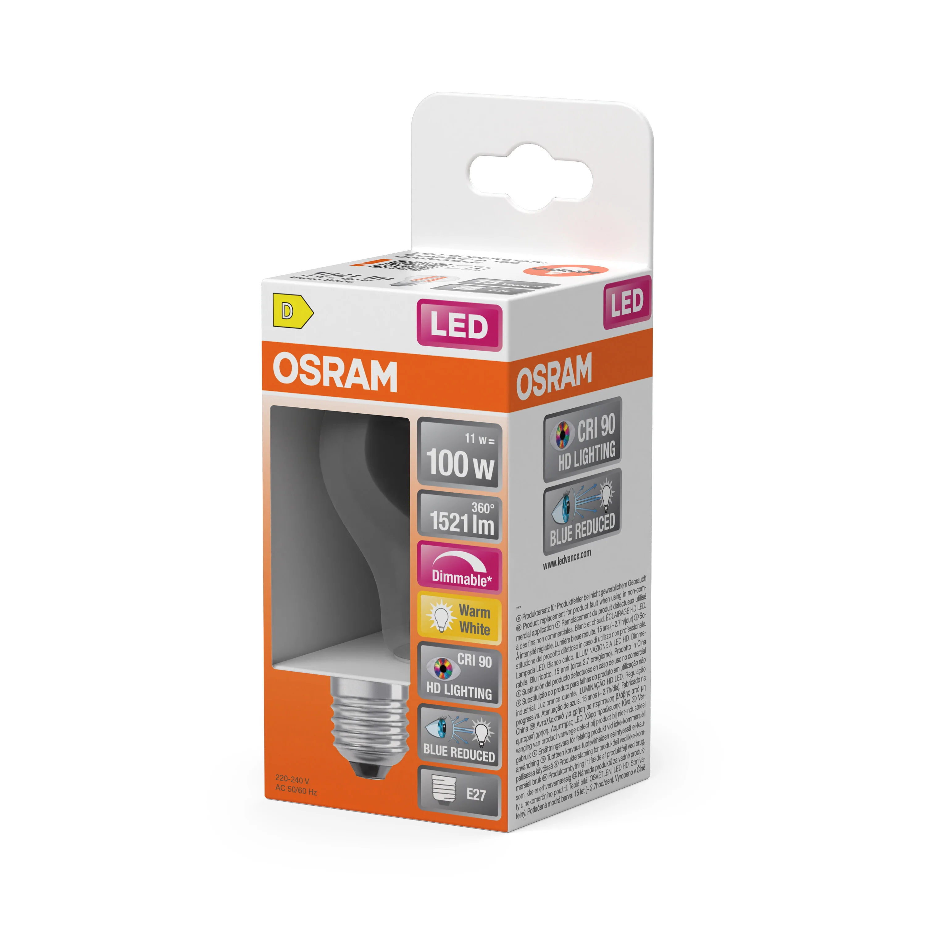 Żarówka LED OSRAM LED Superstar Plus Classic A 100 Filament DIM 11W 927 Clear E27 - Image 5