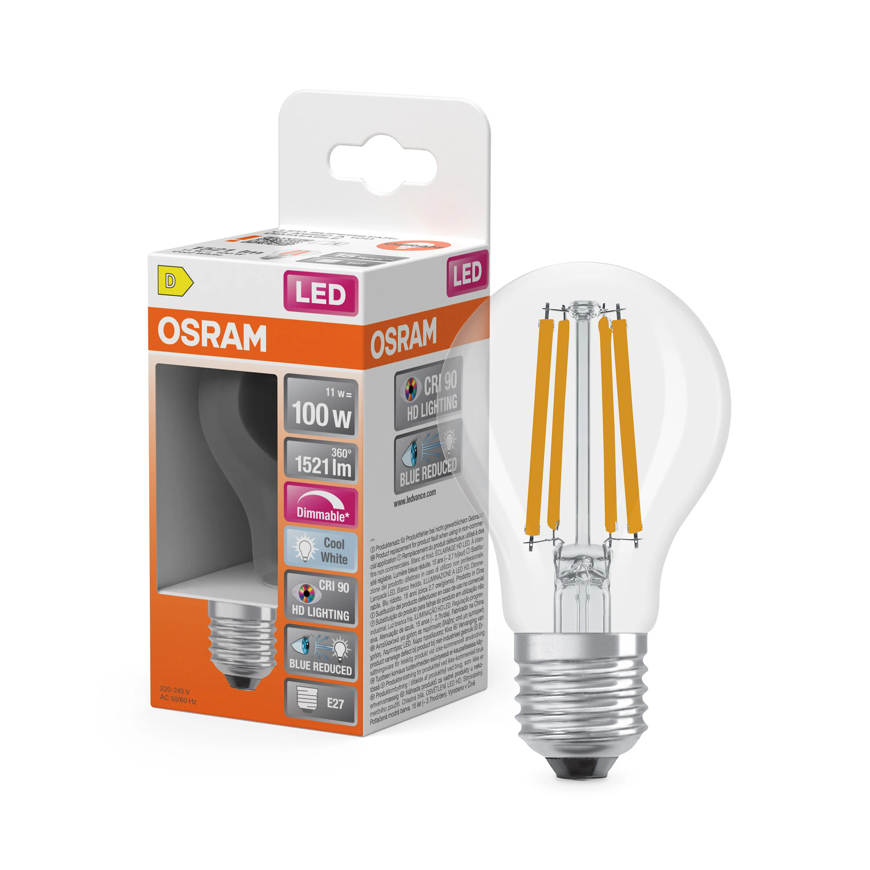Żarówka LED OSRAM LED Superstar Plus Classic A 100 Filament DIM 11W 940 Clear E27 - Image 4