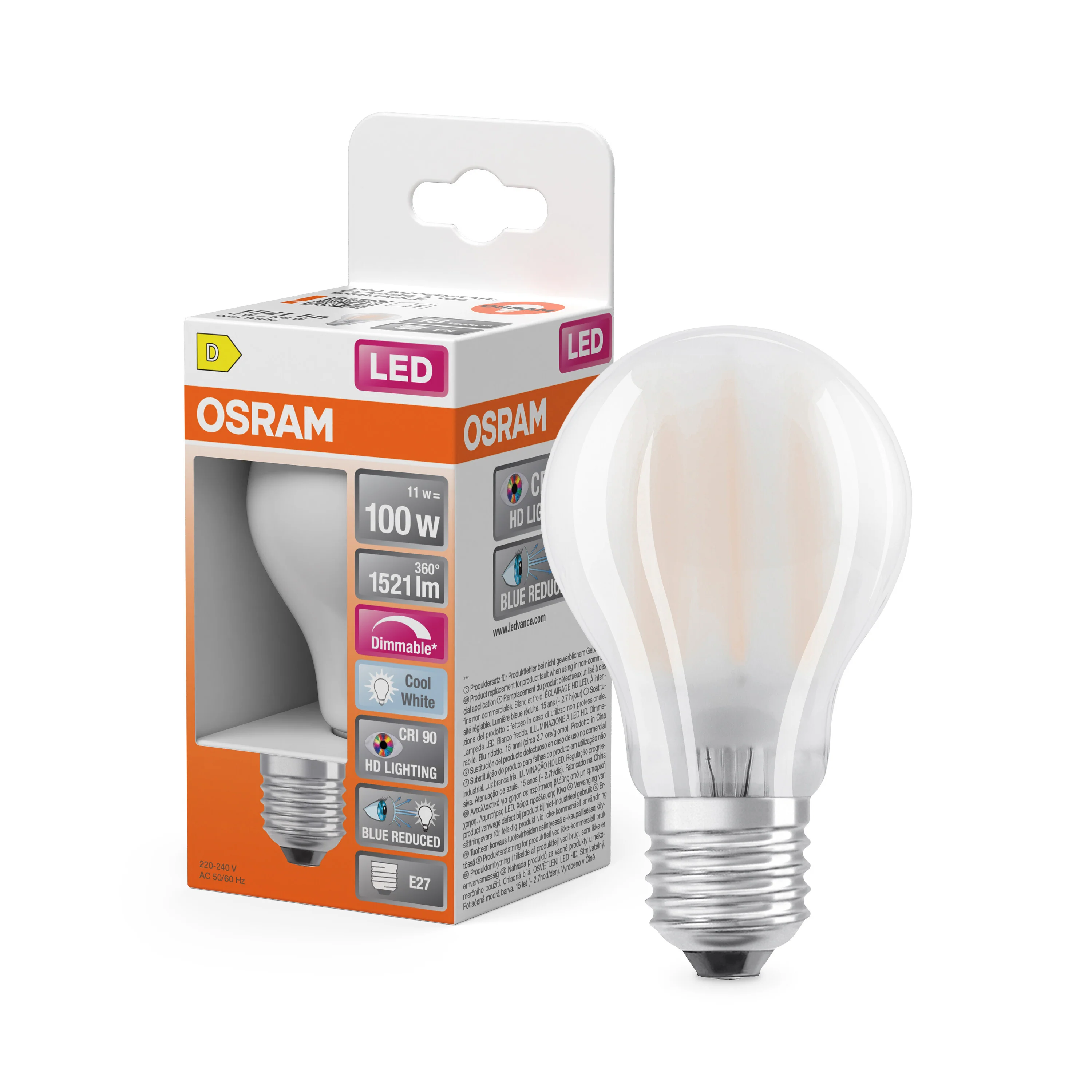 Żarówka LED OSRAM LED Superstar Plus Classic A 100 Filament DIM 11W 940 Frosted E27 - Image 4