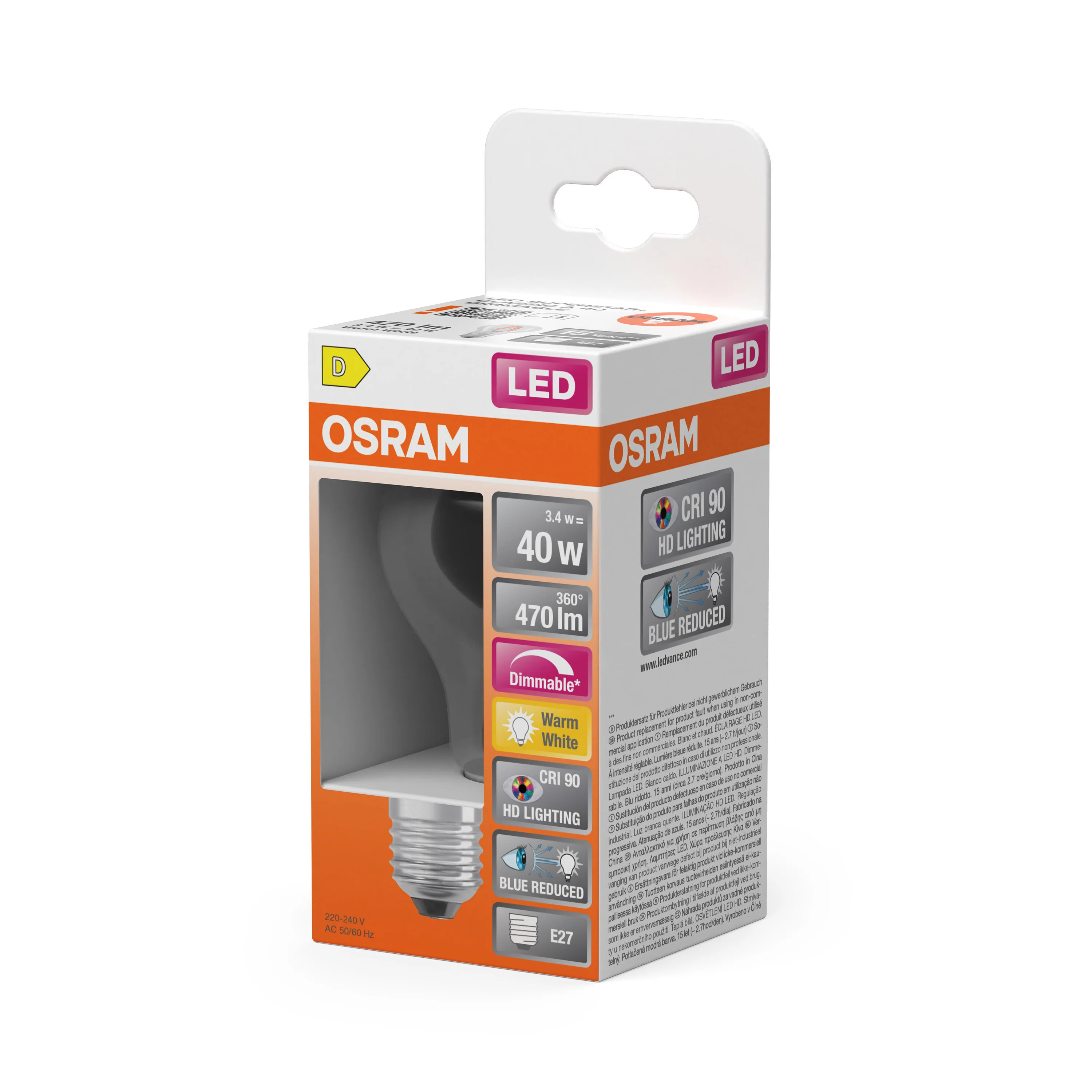 Żarówka LED OSRAM LED Superstar Plus Classic A 40 Filament DIM 3.4W 927 Clear E27 - Image 5