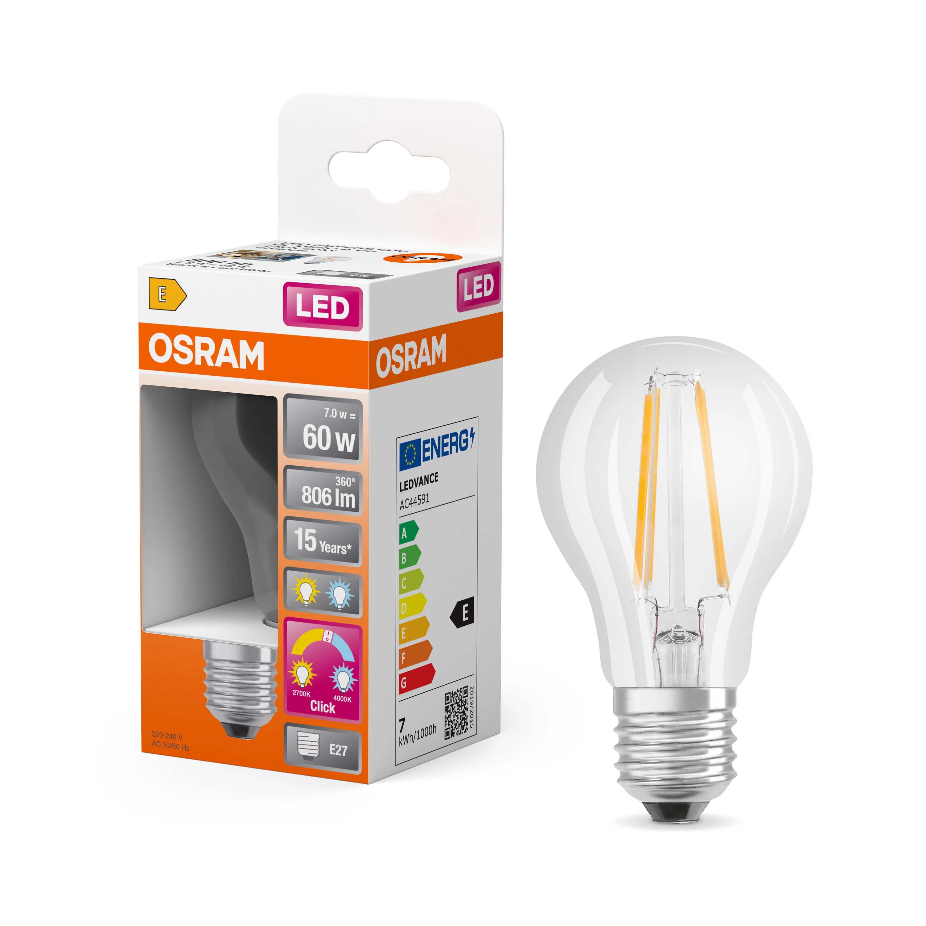 Żarówka LED OSRAM LED Superstar Plus Classic A 60 Filament Active/Relax 7W 827/840 E27 - Image 4