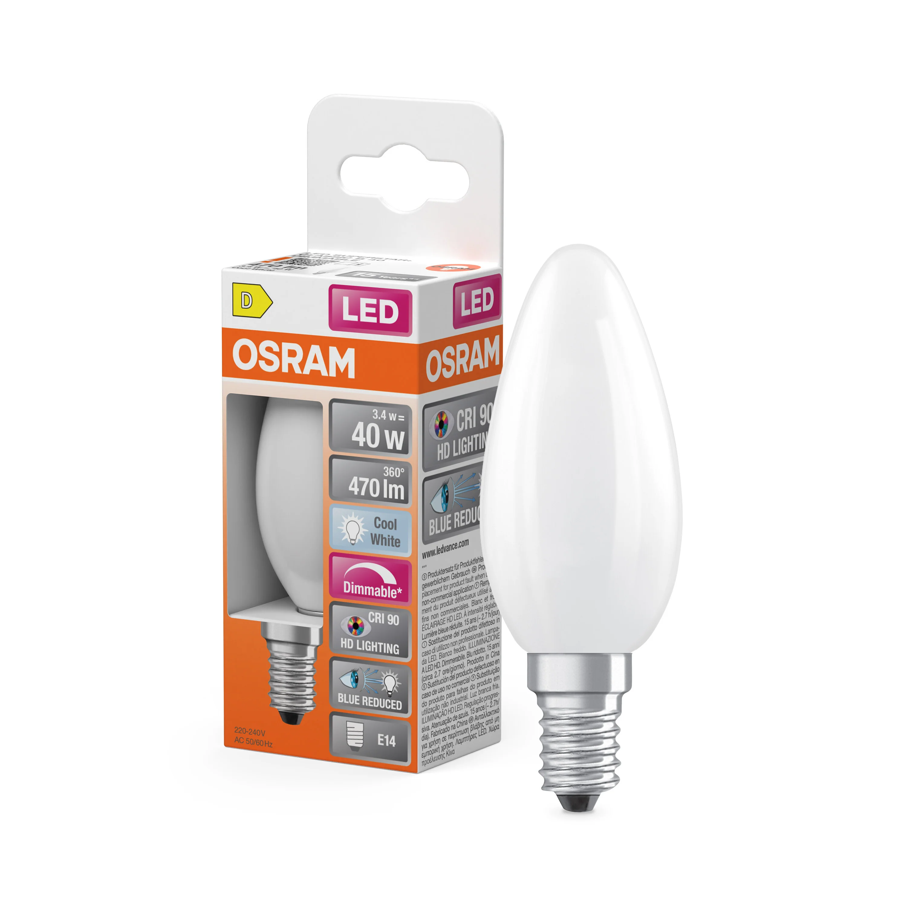 Żarówka LED OSRAM LED Superstar Plus Classic B 40 Filament DIM 3.4W 940 Frosted E14 - Image 4