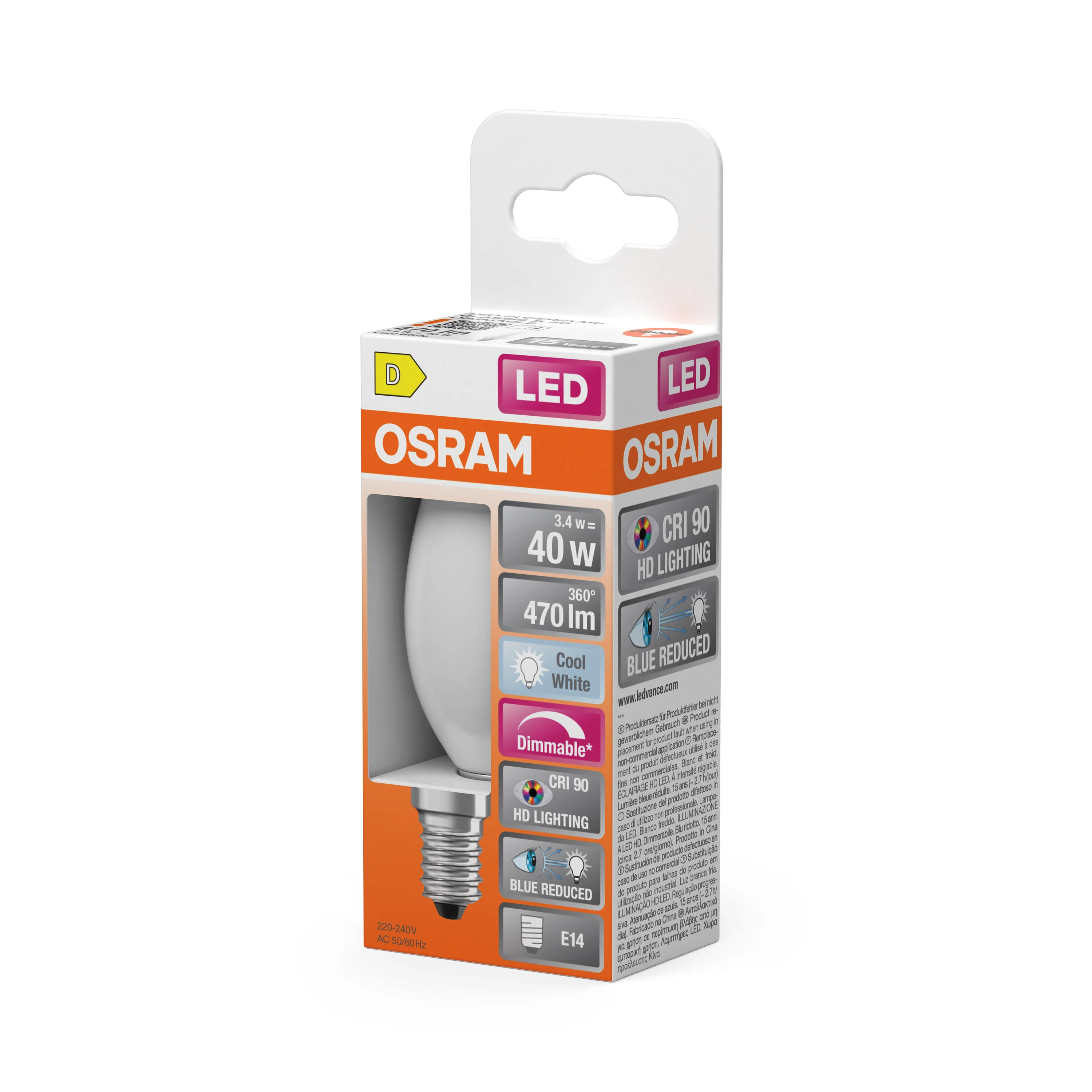 Żarówka LED OSRAM LED Superstar Plus Classic B 40 Filament DIM 3.4W 940 Frosted E14 - Image 5
