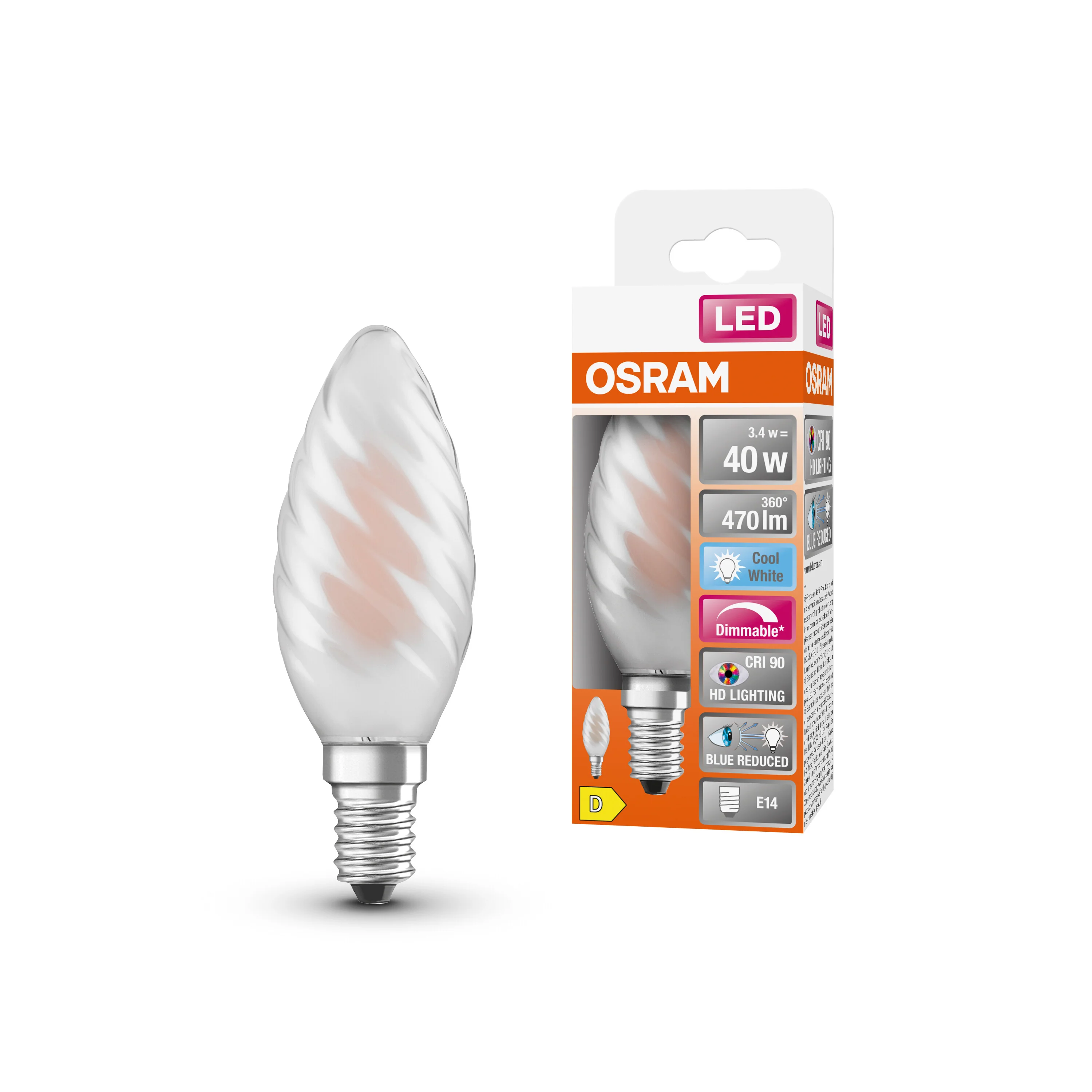 Żarówka LED OSRAM LED Superstar Plus Classic BW 40 Filament DIM 3.4W 940 Frosted E14 - Image 4