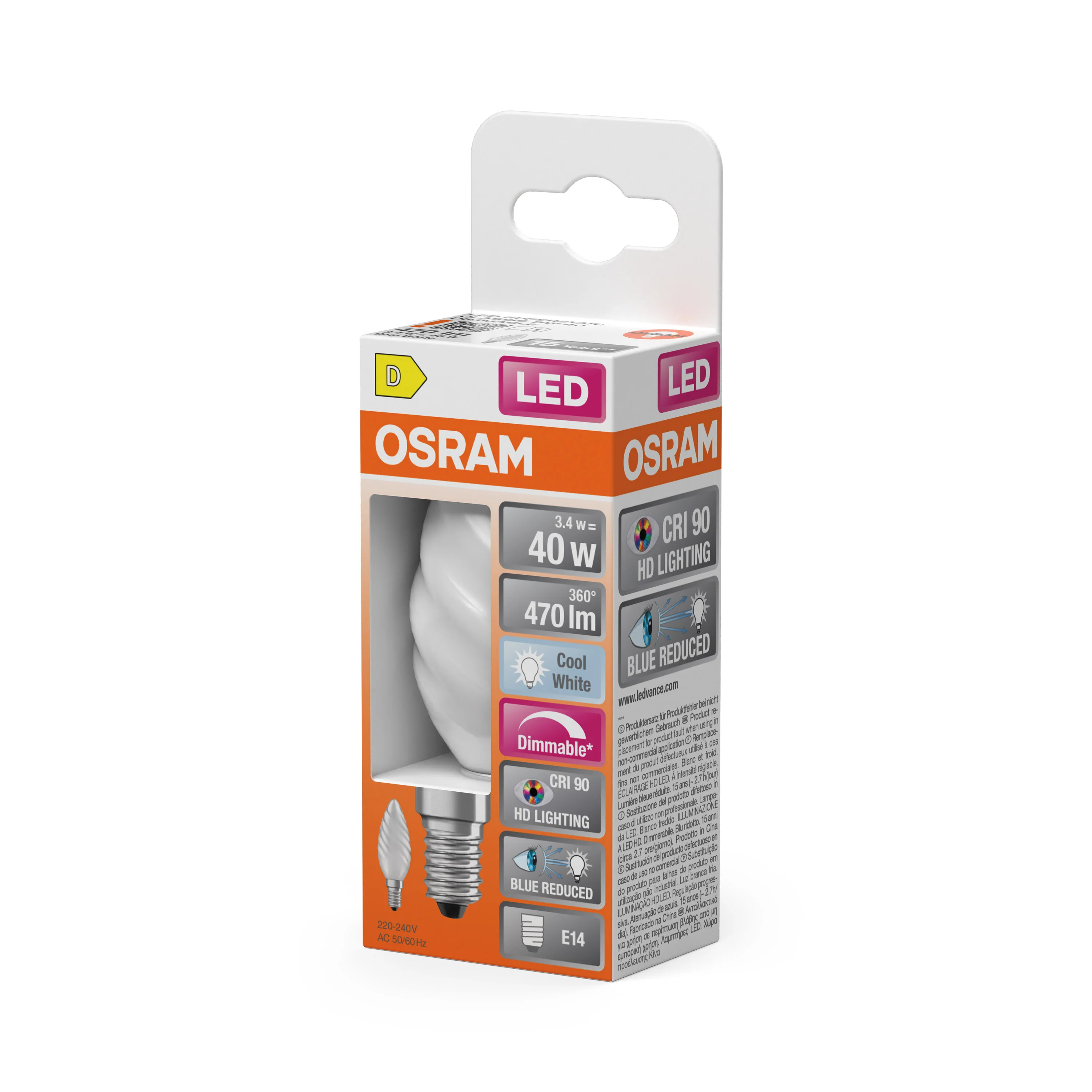 Żarówka LED OSRAM LED Superstar Plus Classic BW 40 Filament DIM 3.4W 940 Frosted E14 - Image 5