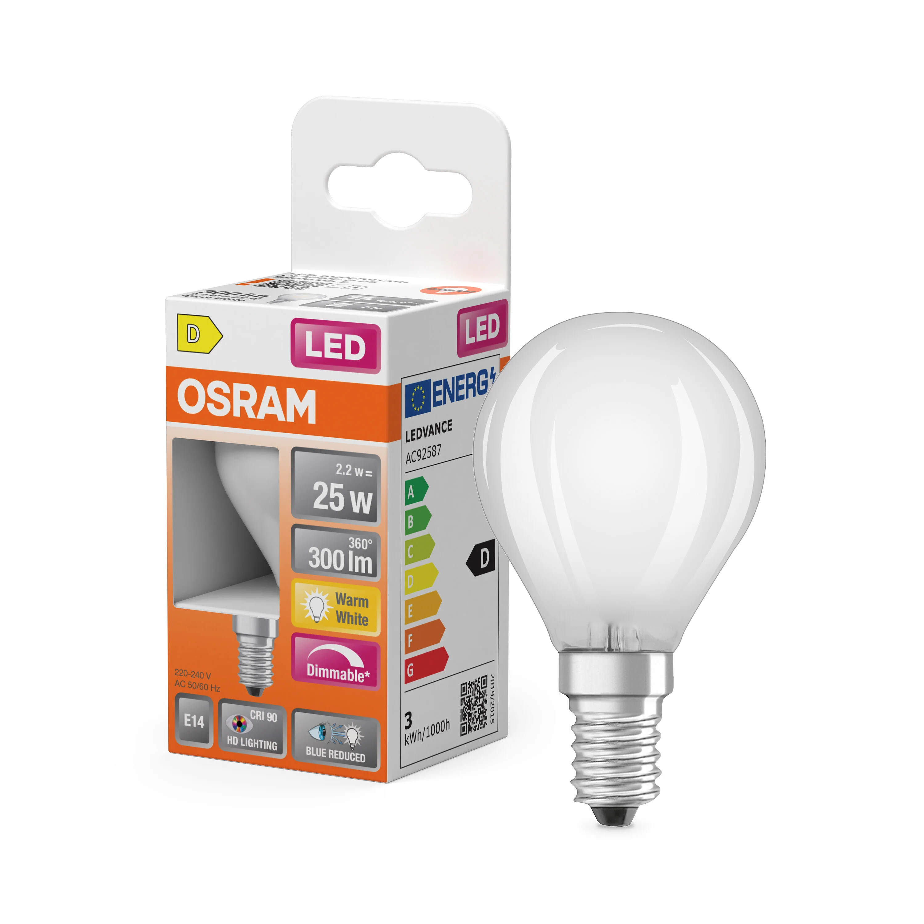 Żarówka LED OSRAM LED Superstar Plus Classic P 25 Filament DIM 2.2W 927 Frosted E14 - Image 4