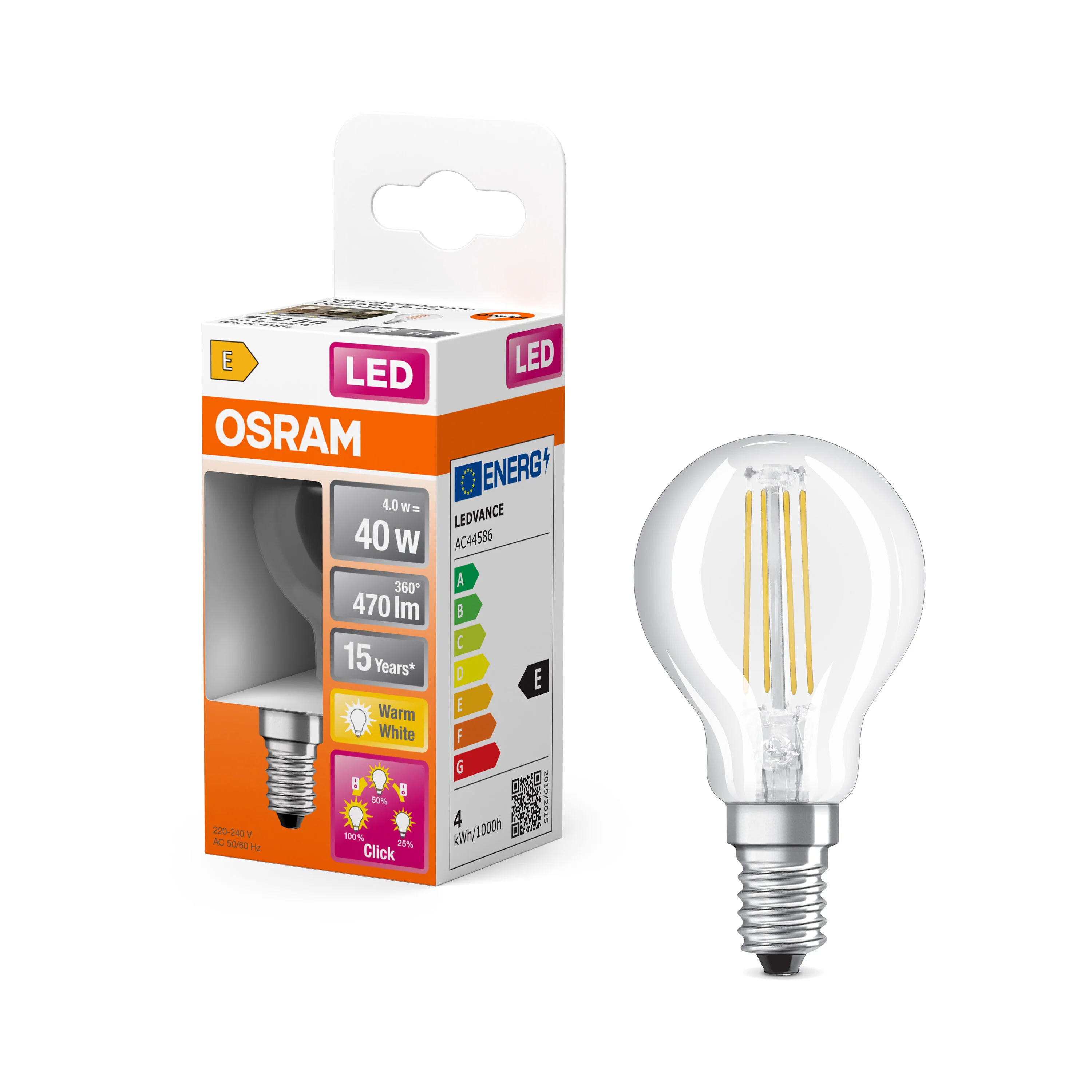 Żarówka LED OSRAM LED Superstar Plus Classic P 40 Filament 4W 827 E14 3step DIM - Image 4