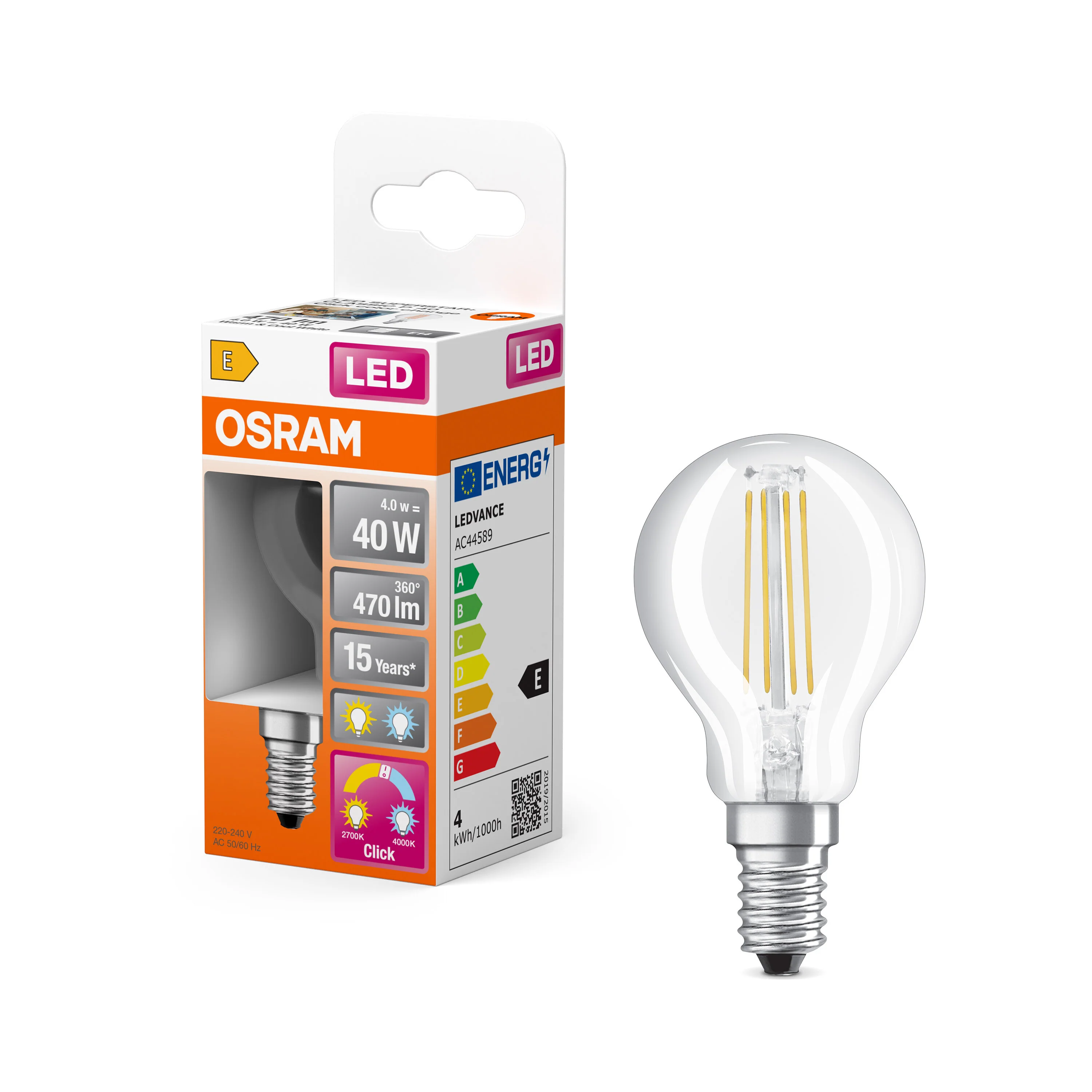 Żarówka LED OSRAM LED Superstar Plus Classic P 40 Filament Active/Relax 4W 827/840 E14 - Image 4