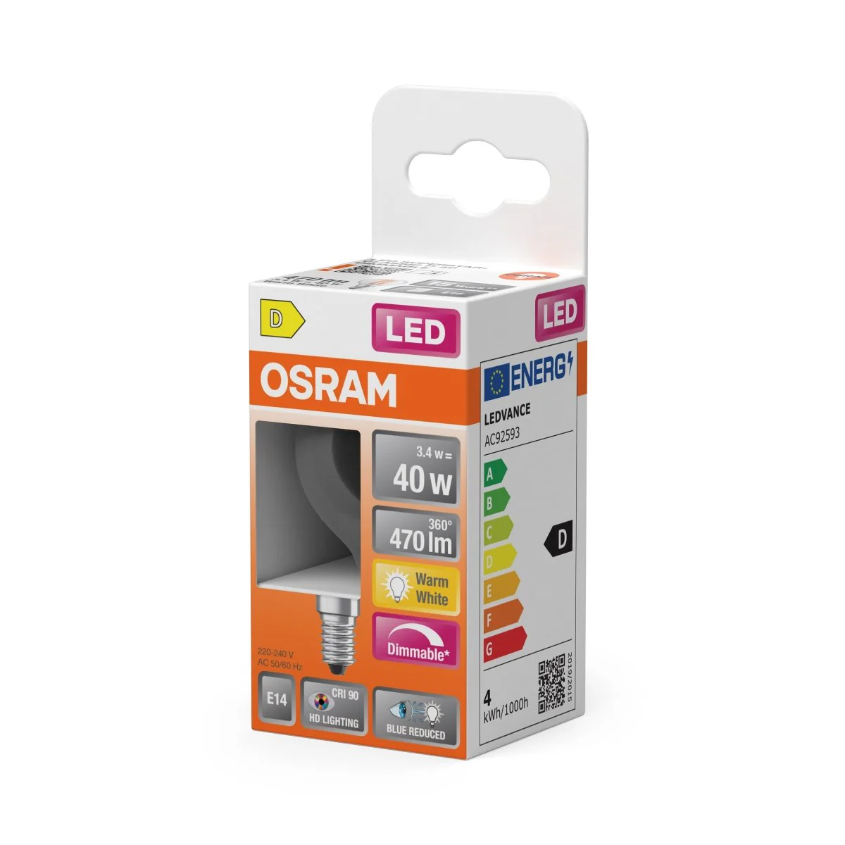 Żarówka LED OSRAM LED Superstar Plus Classic P 40 Filament DIM 3.4W 927 Clear E14 - Image 2