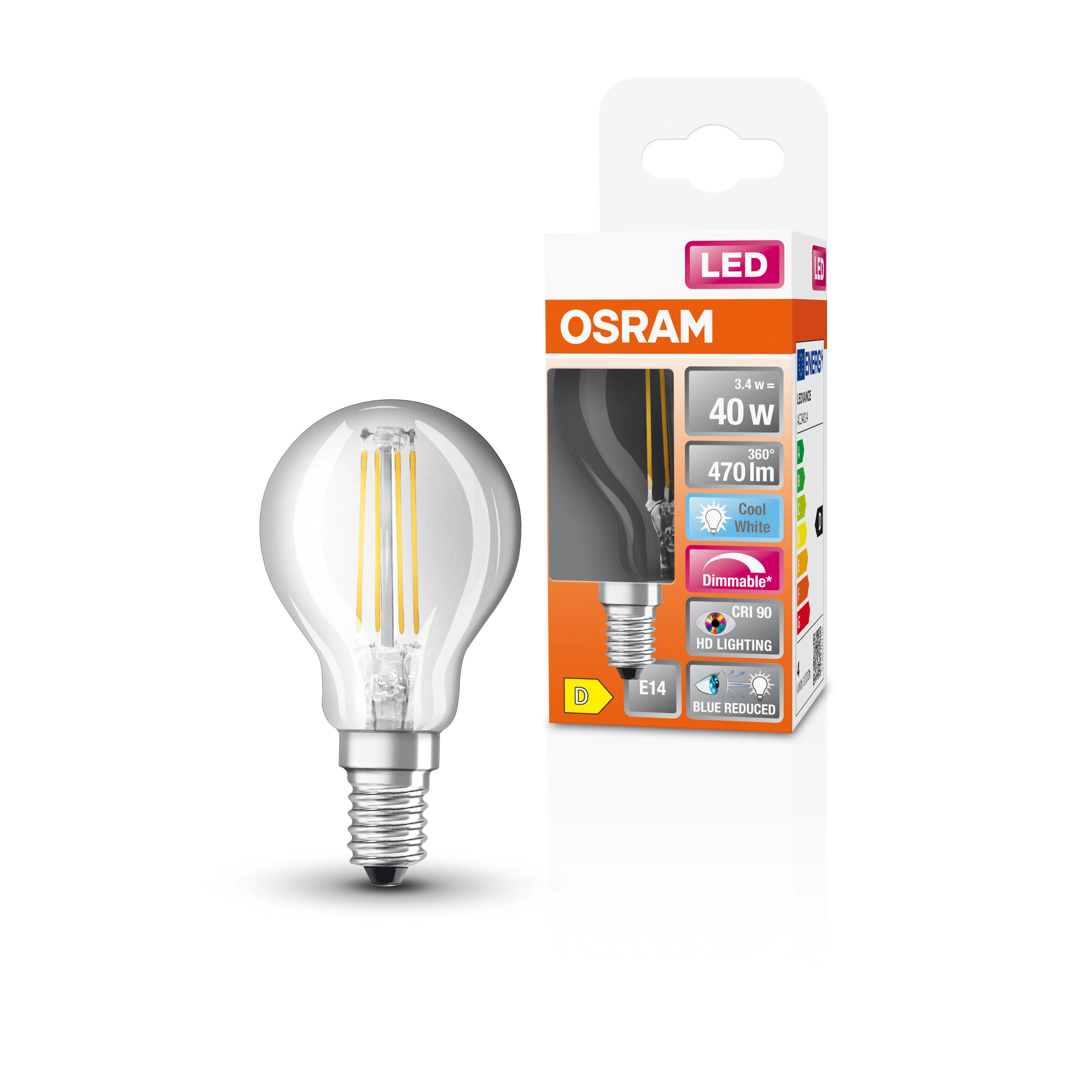 Żarówka LED OSRAM LED Superstar Plus Classic P 40 Filament DIM 3.4W 940 Clear E14 - Image 4