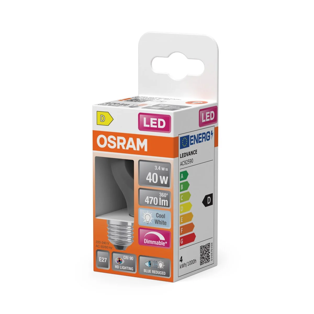 Żarówka LED OSRAM LED Superstar Plus Classic P 40 Filament DIM 3.4W 940 Clear E27 - Image 2