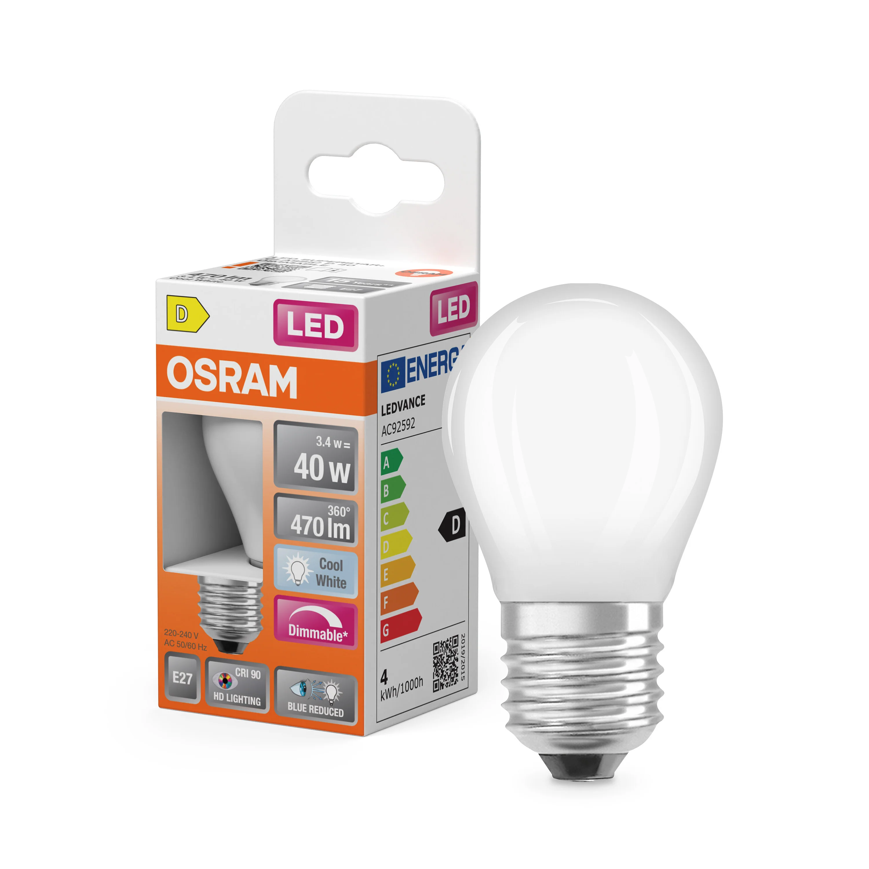 Żarówka LED OSRAM LED Superstar Plus Classic P 40 Filament DIM 3.4W 940 Frosted E27 - Image 4