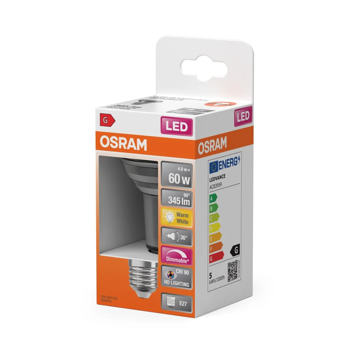 Żarówka LED OSRAM LED Superstar Plus R63 60 36° DIM 4.9W 927 E27 - Image 2