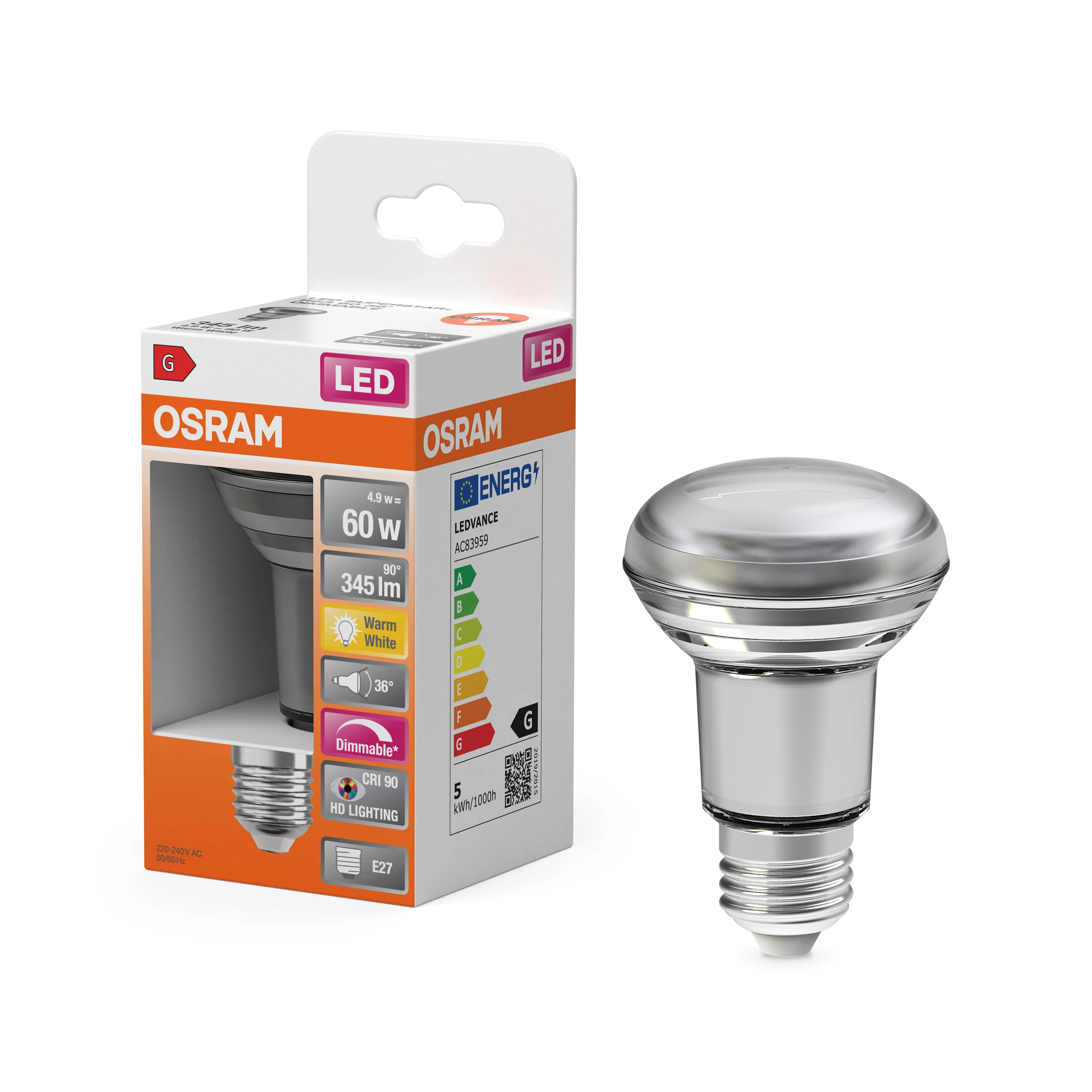 Żarówka LED OSRAM LED Superstar Plus R63 60 36° DIM 4.9W 927 E27 - Image 4