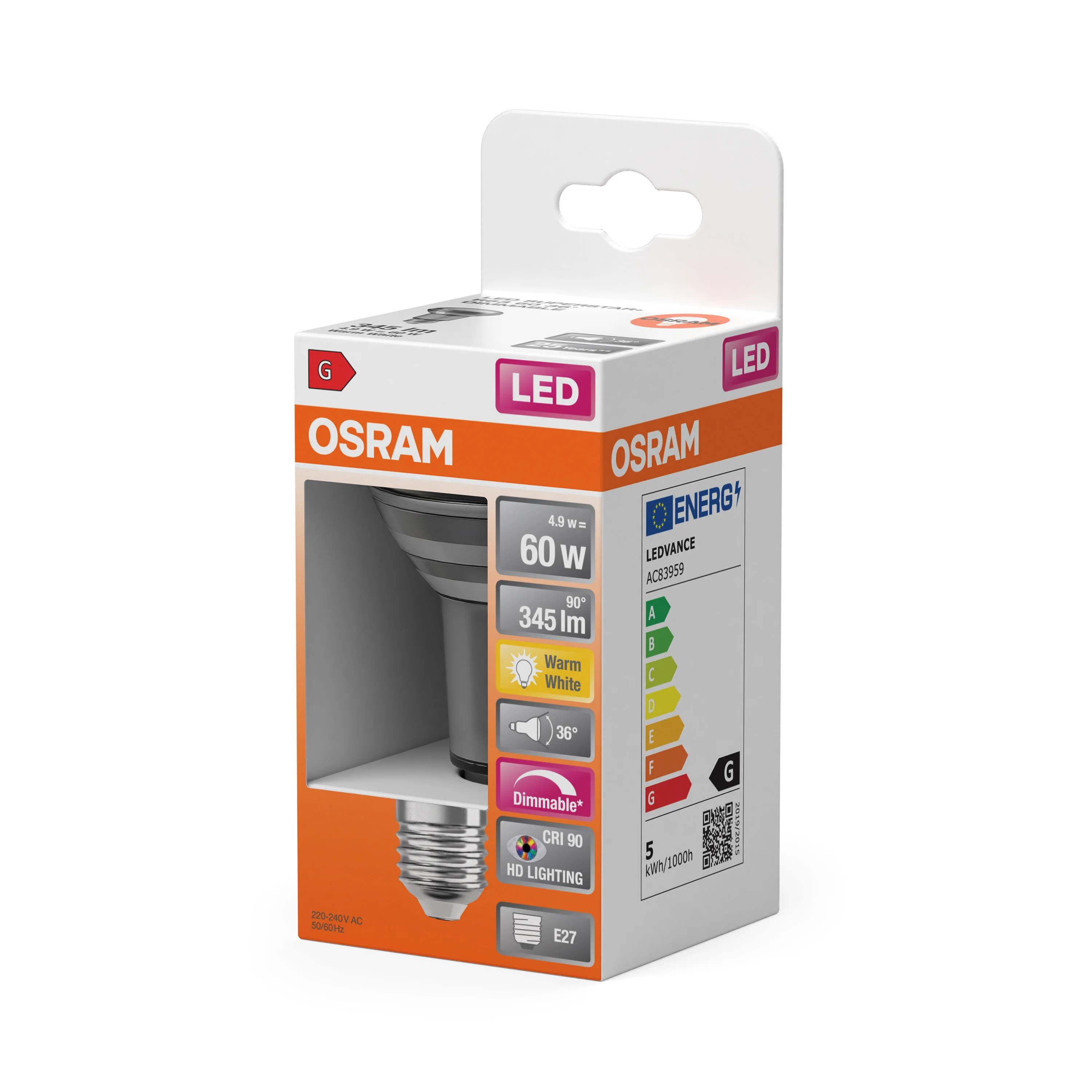 Żarówka LED OSRAM LED Superstar Plus R63 60 36° DIM 4.9W 927 E27 - Image 5