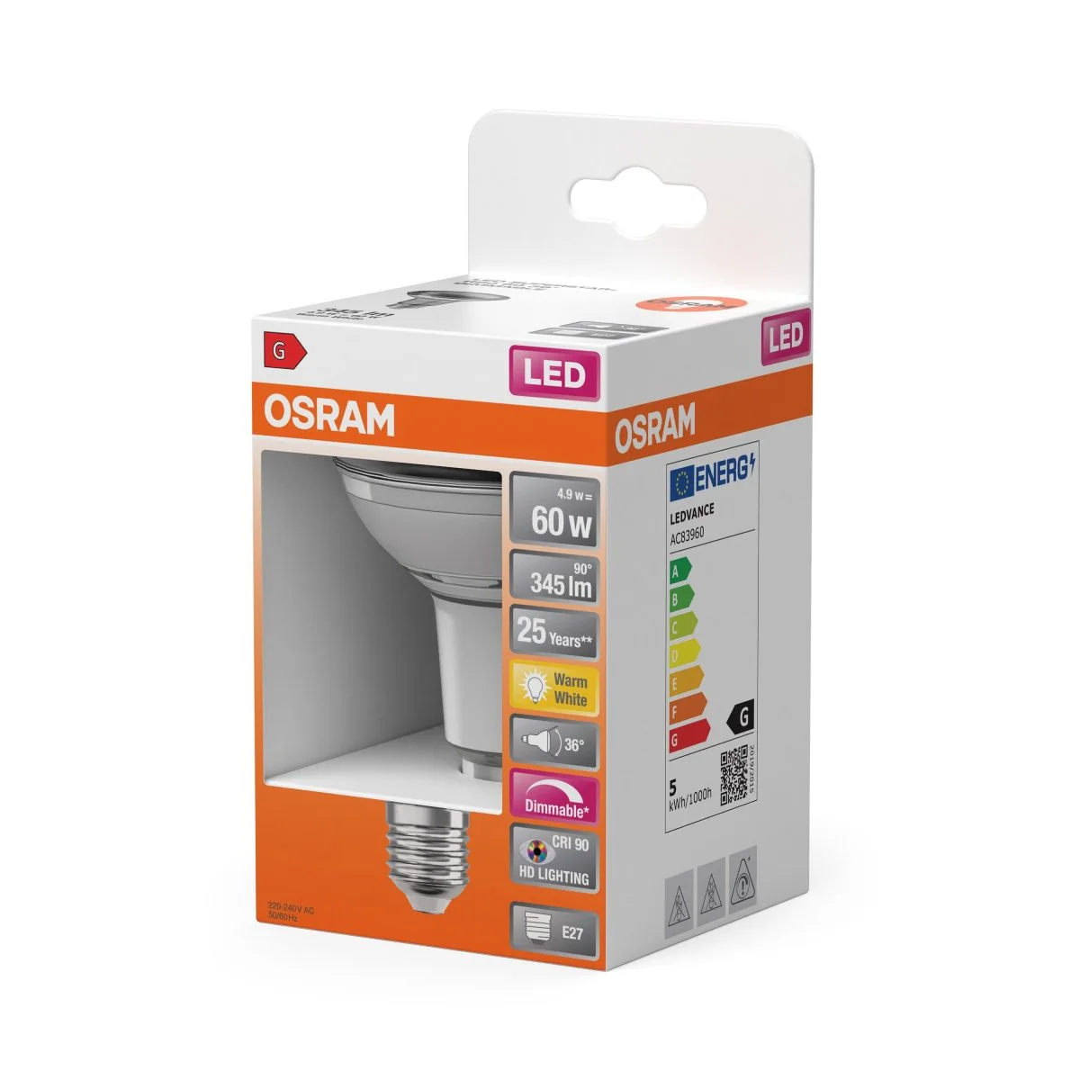 Żarówka LED OSRAM LED Superstar Plus R80 60 36° DIM 4.9W 927 E27 - Image 2