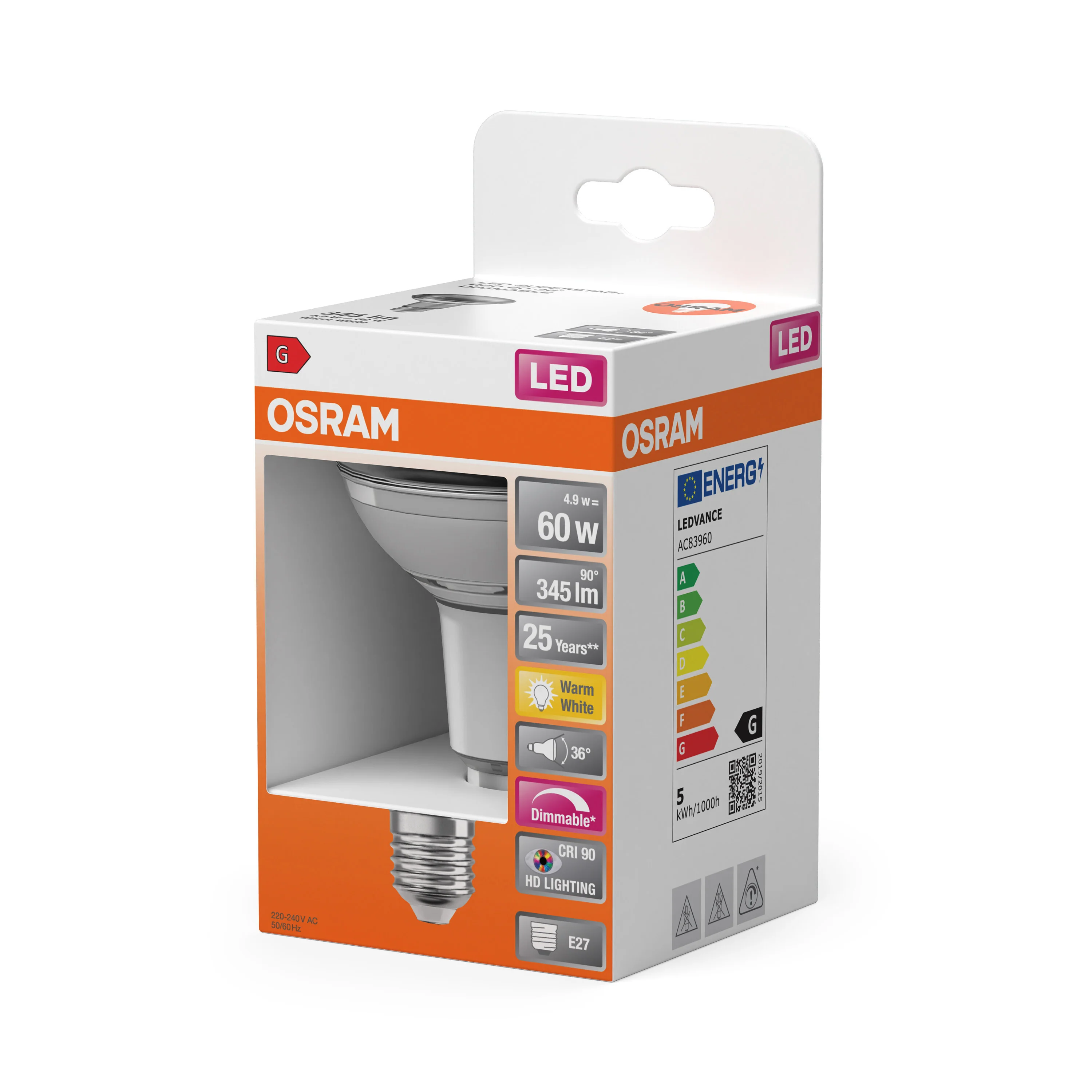 Żarówka LED OSRAM LED Superstar Plus R80 60 36° DIM 4.9W 927 E27 - Image 5