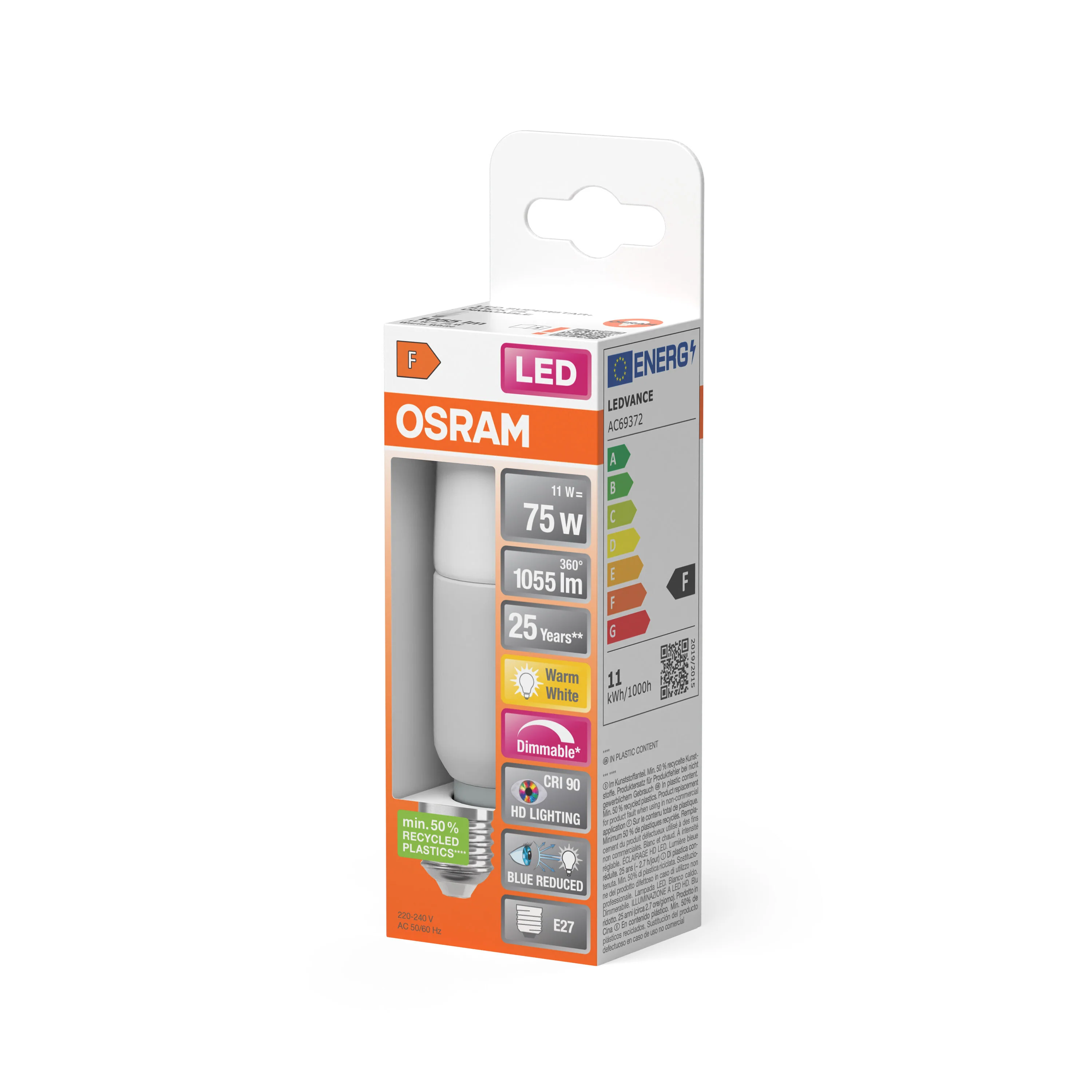 Żarówka LED OSRAM LED Superstar Plus Stick 75 DIM 11W 927 Frosted E27 - Image 5