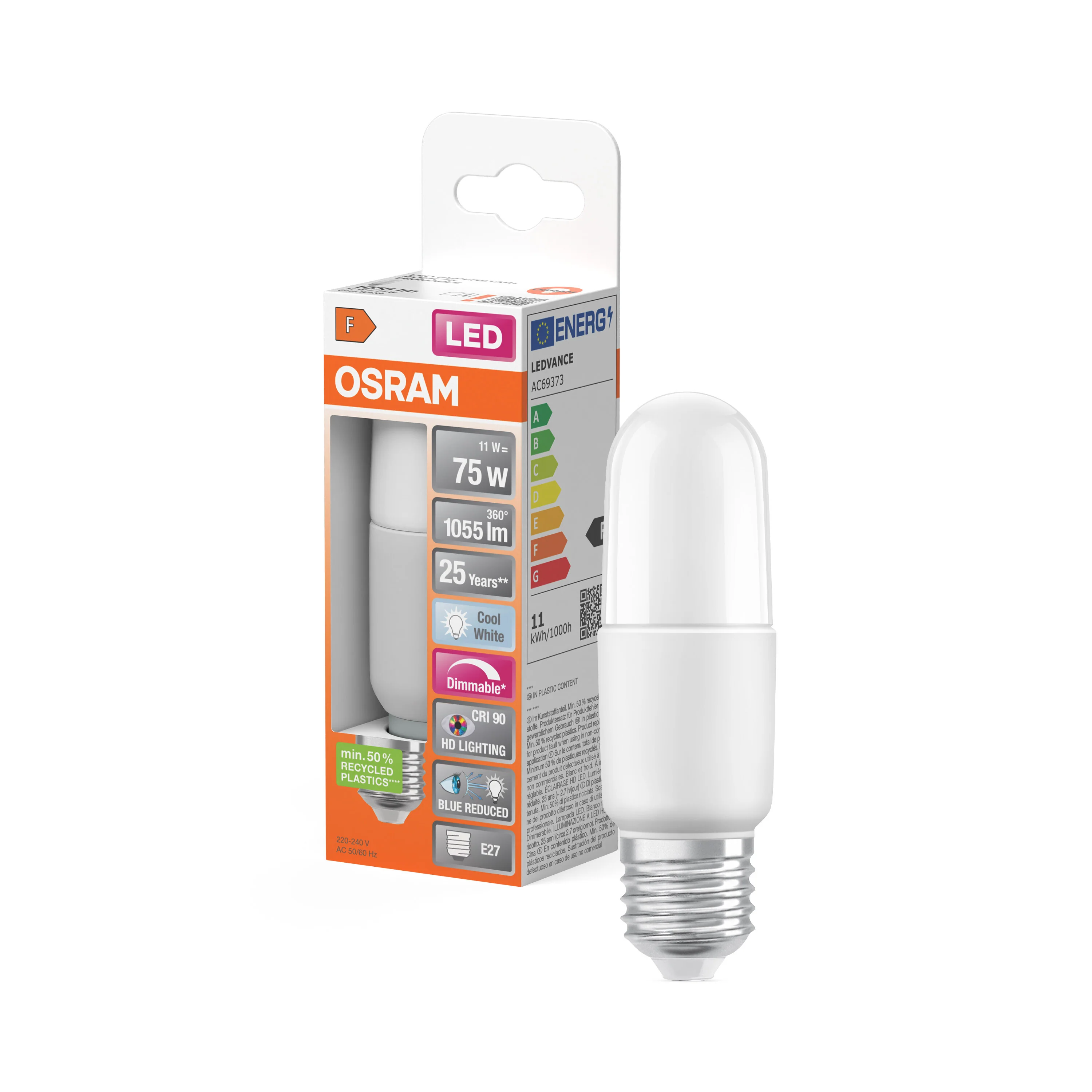 Żarówka LED OSRAM LED Superstar Plus Stick 75 DIM 11W 940 Frosted E27 - Image 4