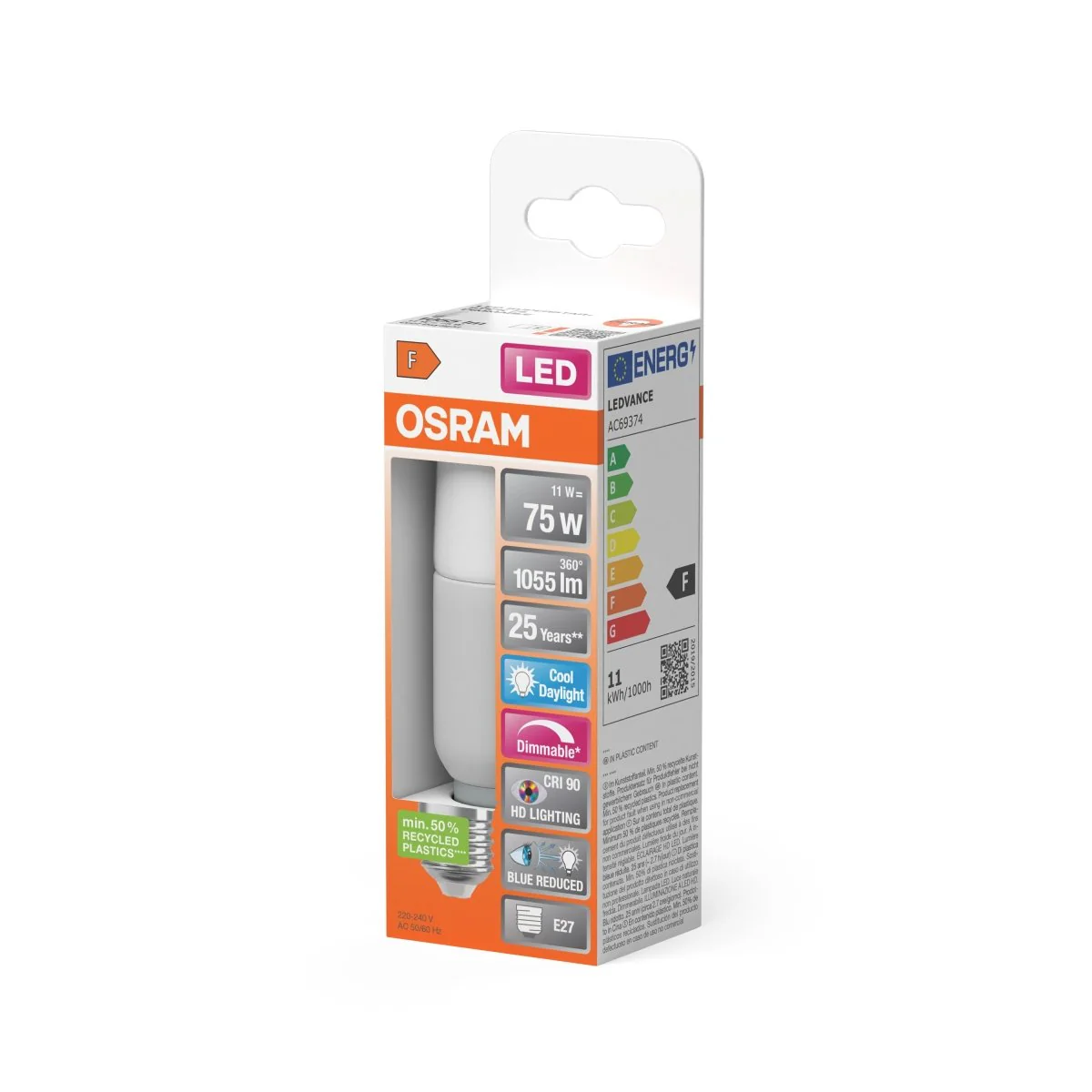 Żarówka LED OSRAM LED Superstar Plus Stick 75 DIM 11W 965 Frosted E27 - Image 2