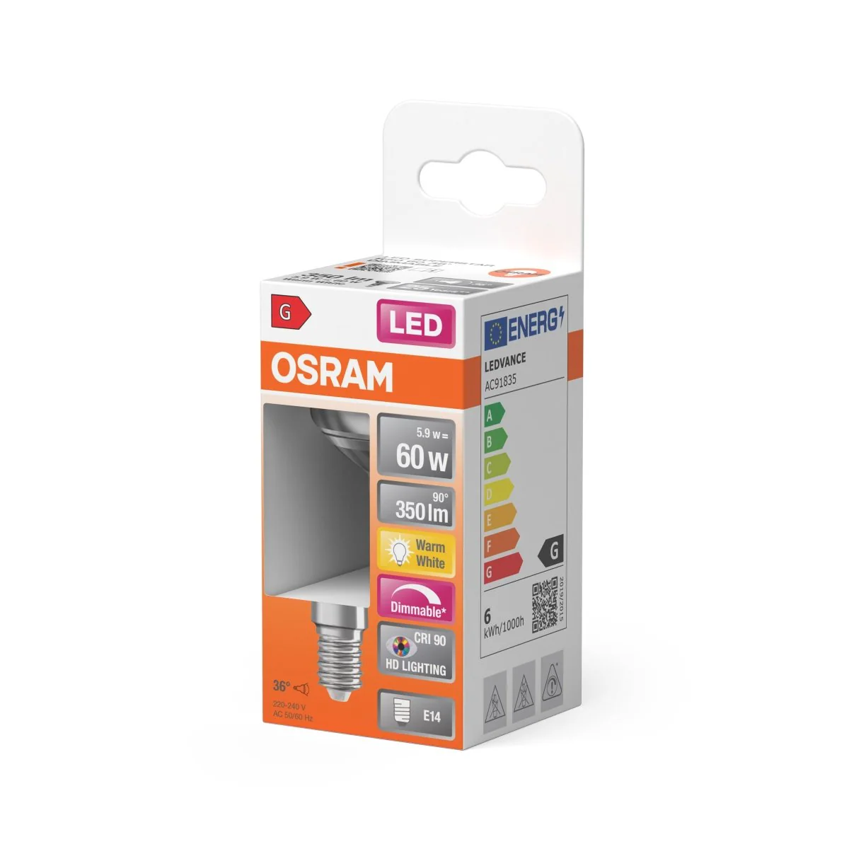 Żarówka LED OSRAM LED Superstar R50 60 36° DIM 5.9W 927 E14 - Image 2