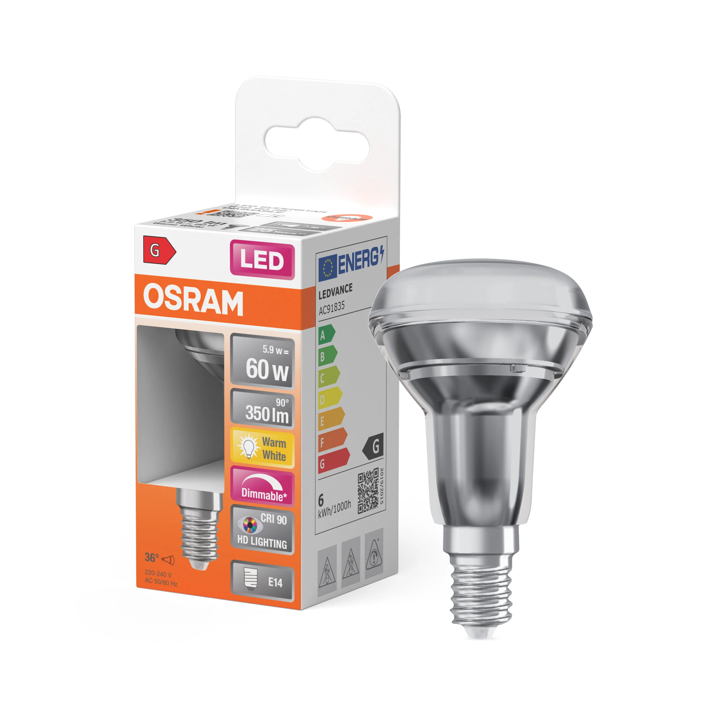Żarówka LED OSRAM LED Superstar R50 60 36° DIM 5.9W 927 E14 - Image 4
