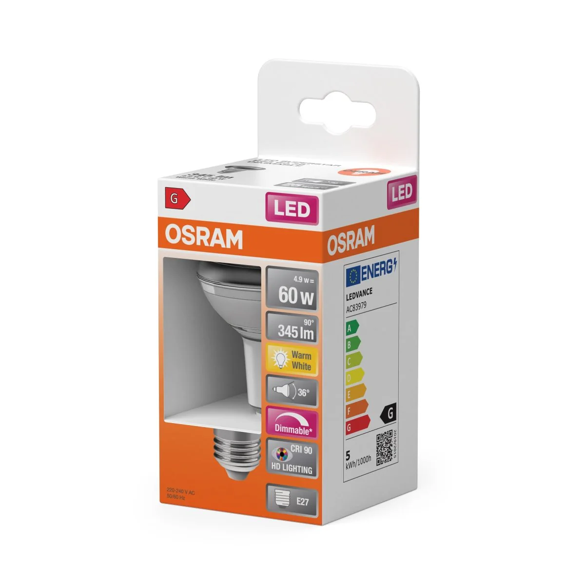 Żarówka LED OSRAM LED Superstar R63 60 36° DIM 4.9W 927 E27 - Image 2