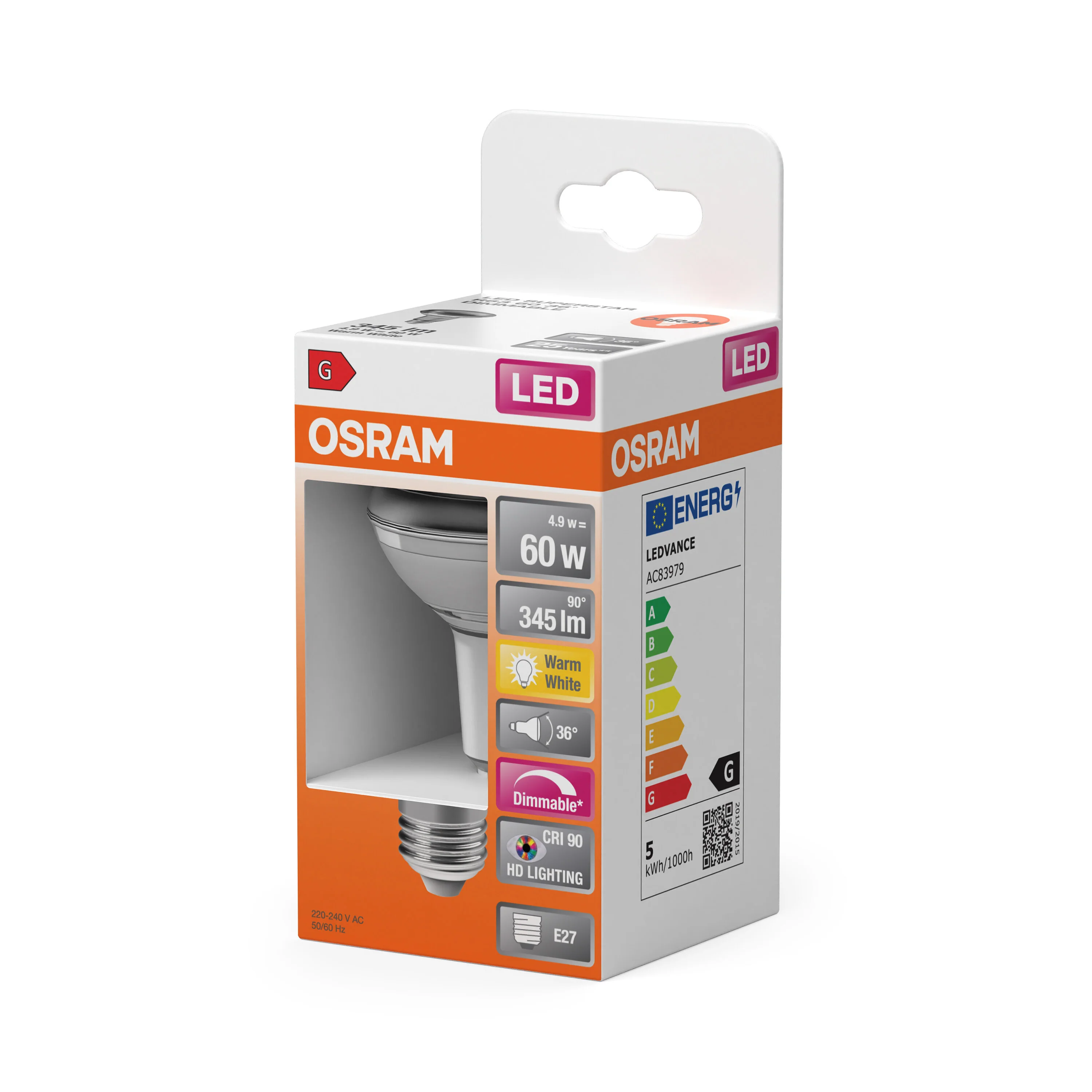 Żarówka LED OSRAM LED Superstar R63 60 36° DIM 4.9W 927 E27 - Image 5