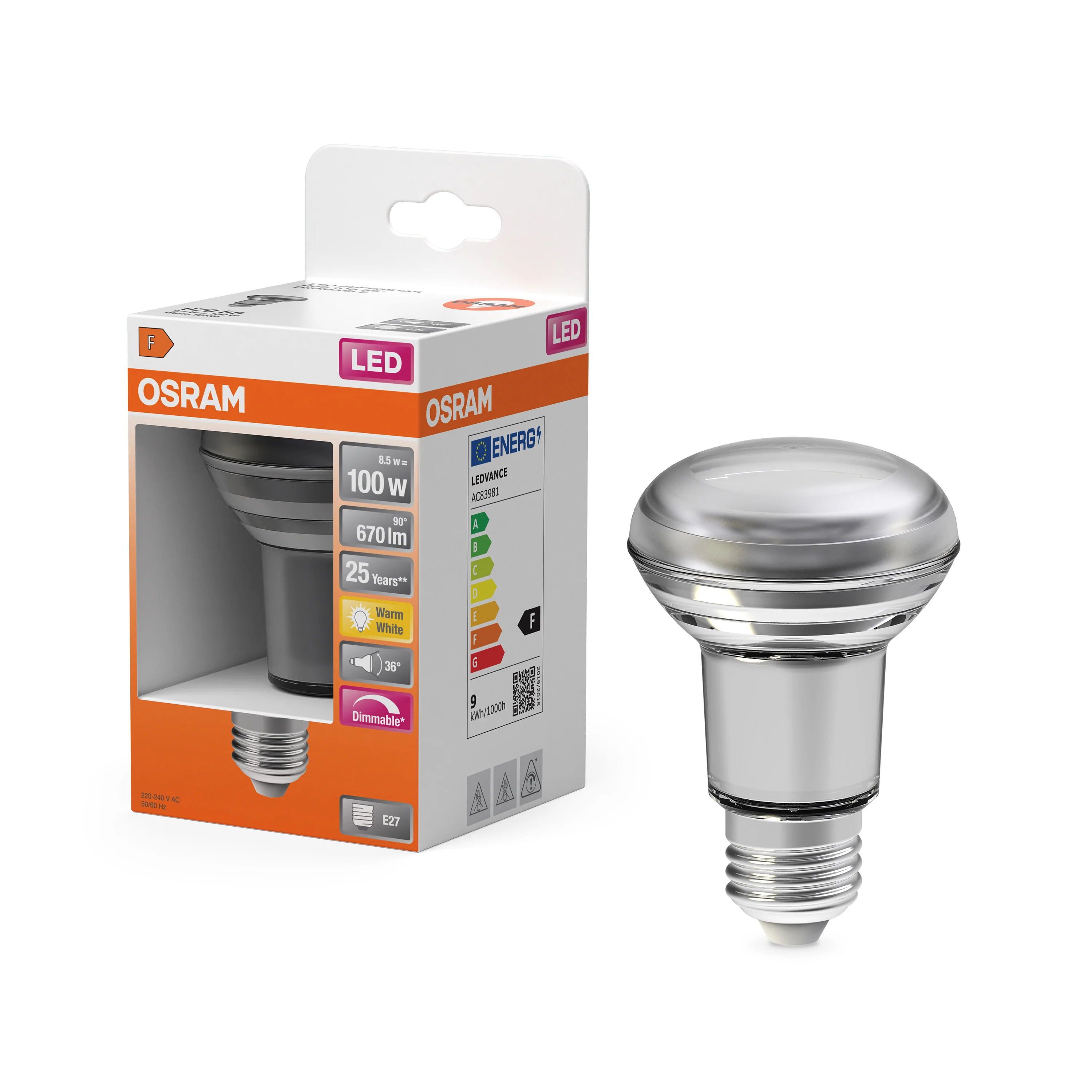 Żarówka LED OSRAM LED Superstar R80 100 36° DIM 8.5W 827 E27 - Image 4