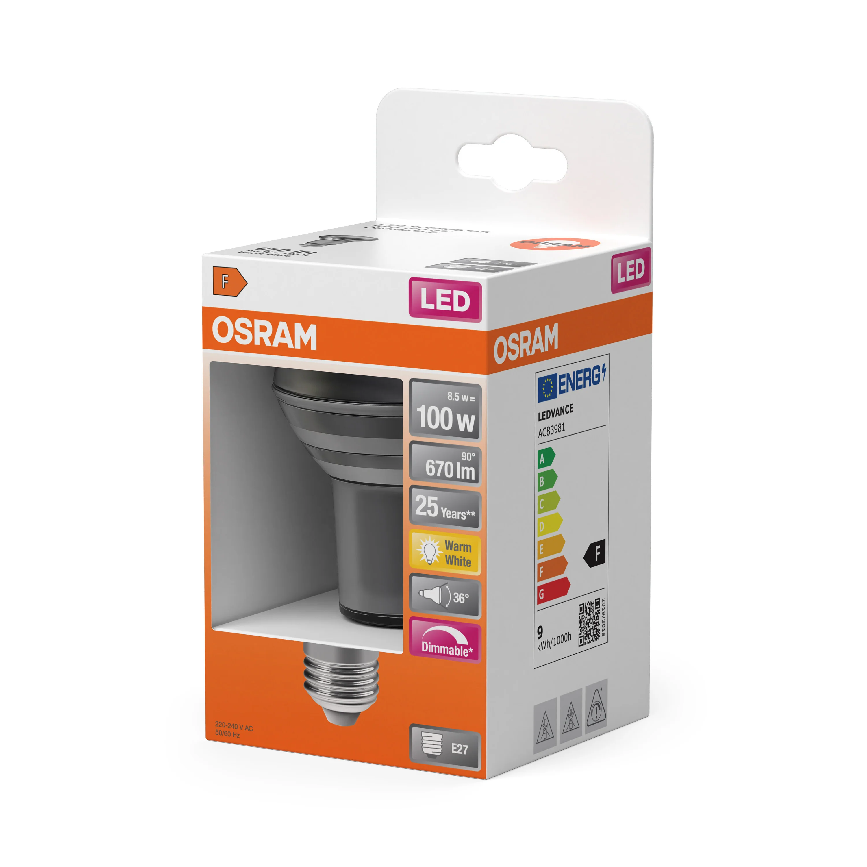 Żarówka LED OSRAM LED Superstar R80 100 36° DIM 8.5W 827 E27 - Image 5