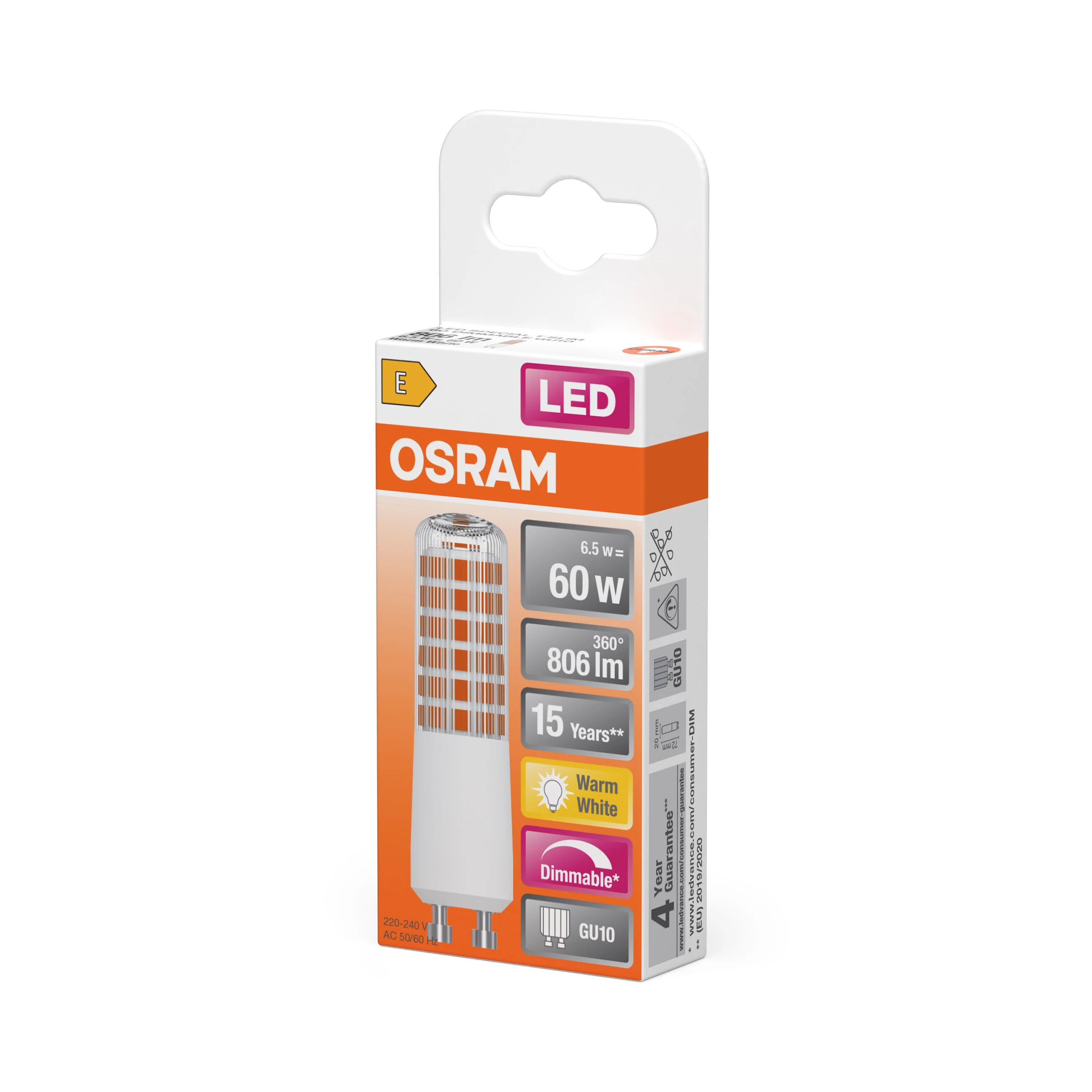 Żarówka LED OSRAM LED T Slim 60 320° DIM 6.5W 827 Clear GU10 - Image 5