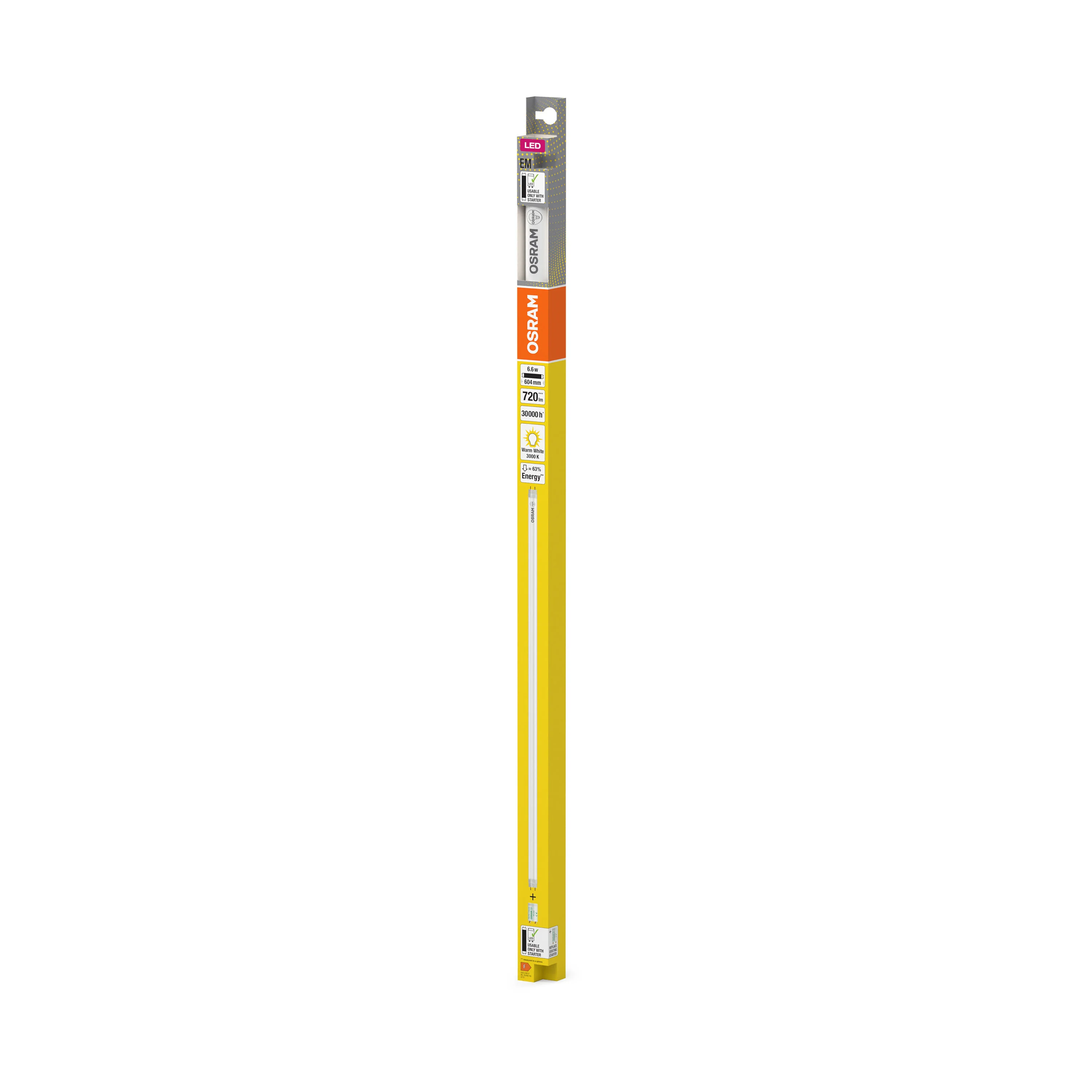 Żarówka LED OSRAM LED TUBE T8 18 EM PLASTIC 600 mm 6.6W 830 - Image 5