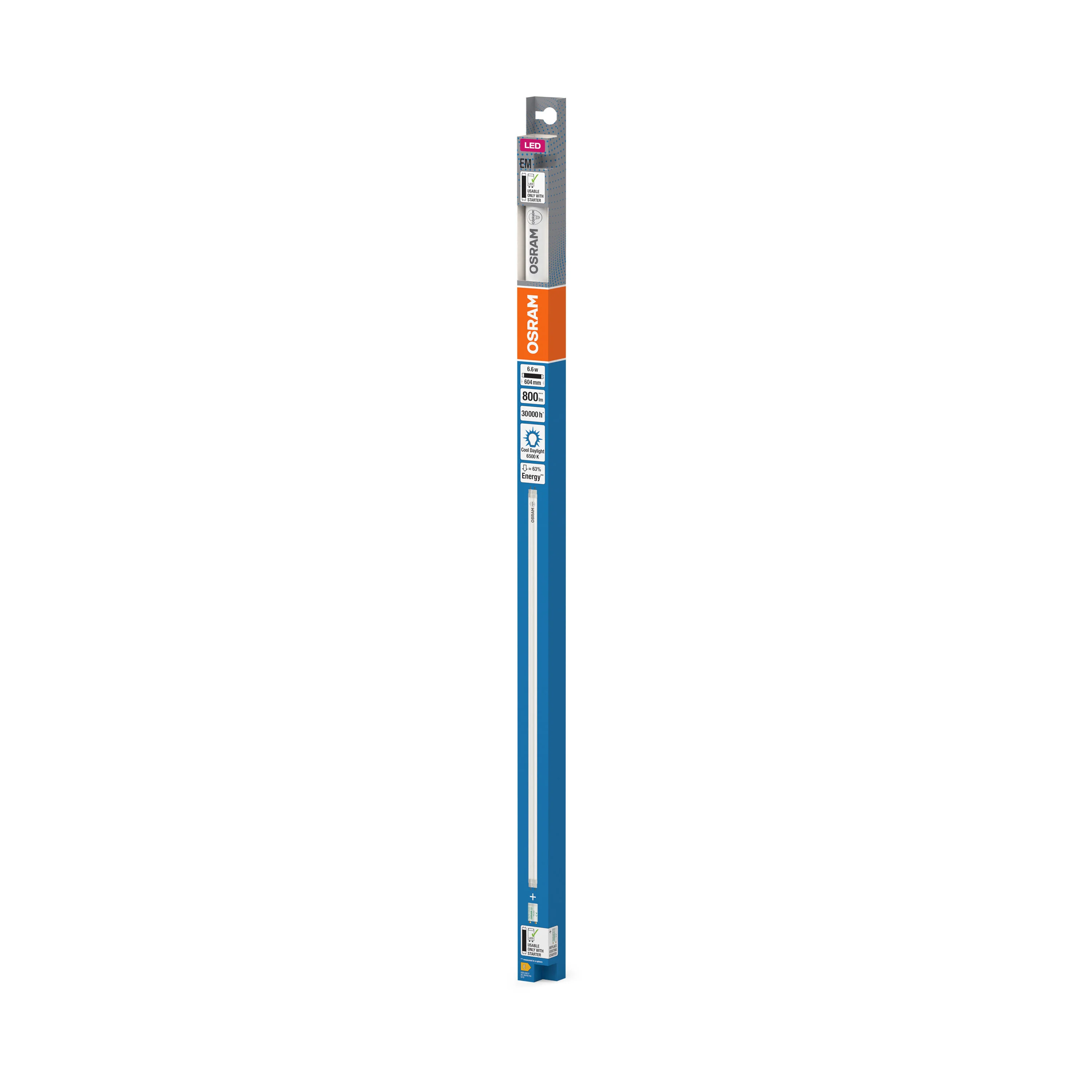 Żarówka LED OSRAM LED TUBE T8 18 EM PLASTIC 600 mm 6.6W 865 - Image 5