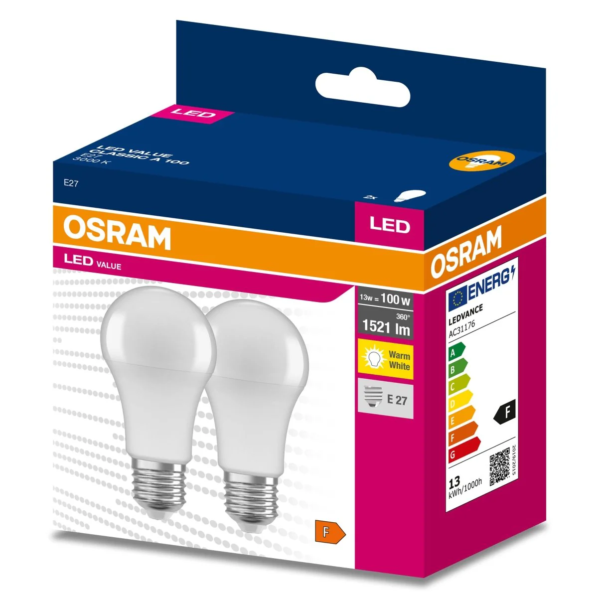 Żarówka LED OSRAM LED VALUE CLAS A 100  13 W/3000 K E27 - Image 2