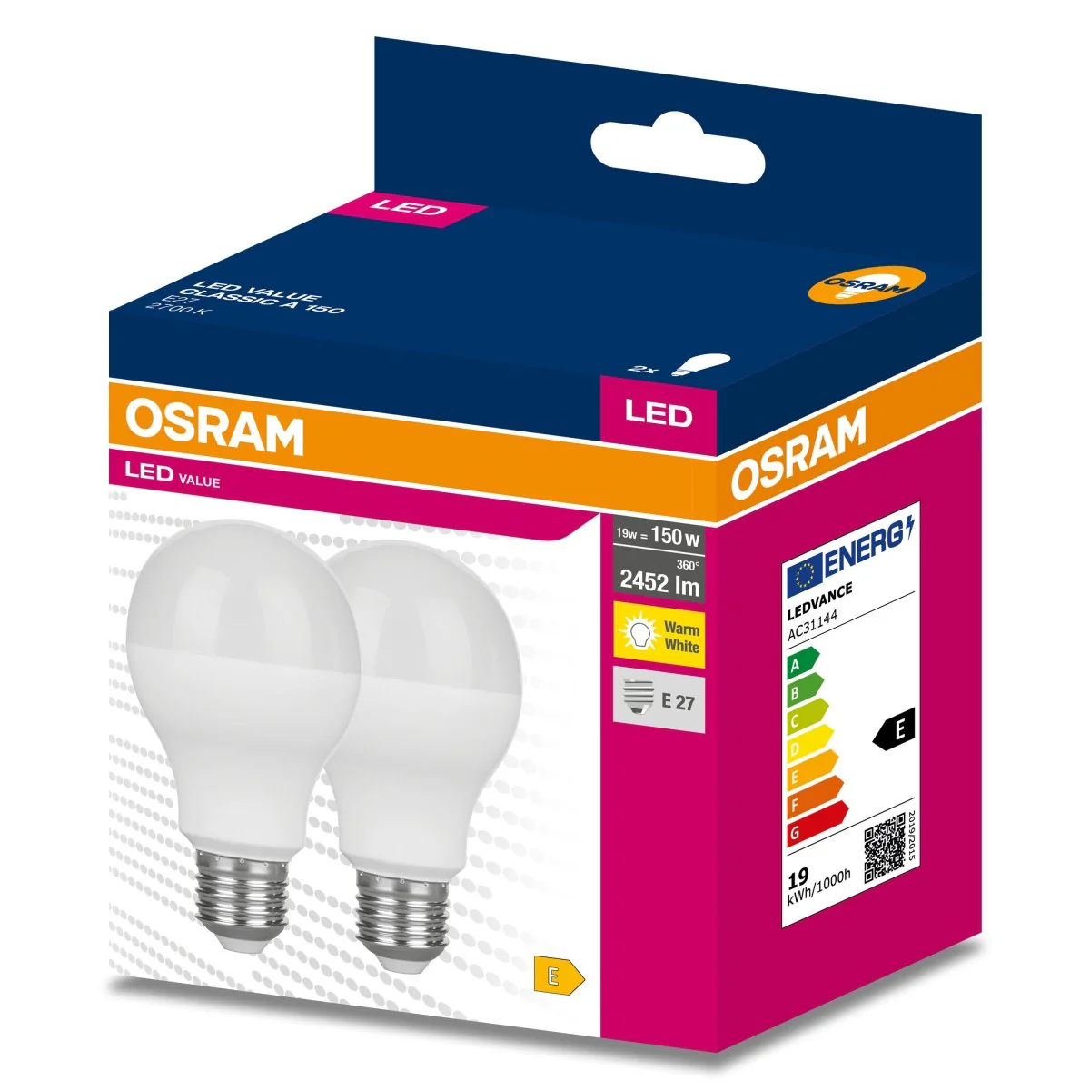 Żarówka LED OSRAM LED VALUE CLAS A 150  19 W/2700 K E27 2pak - Image 2