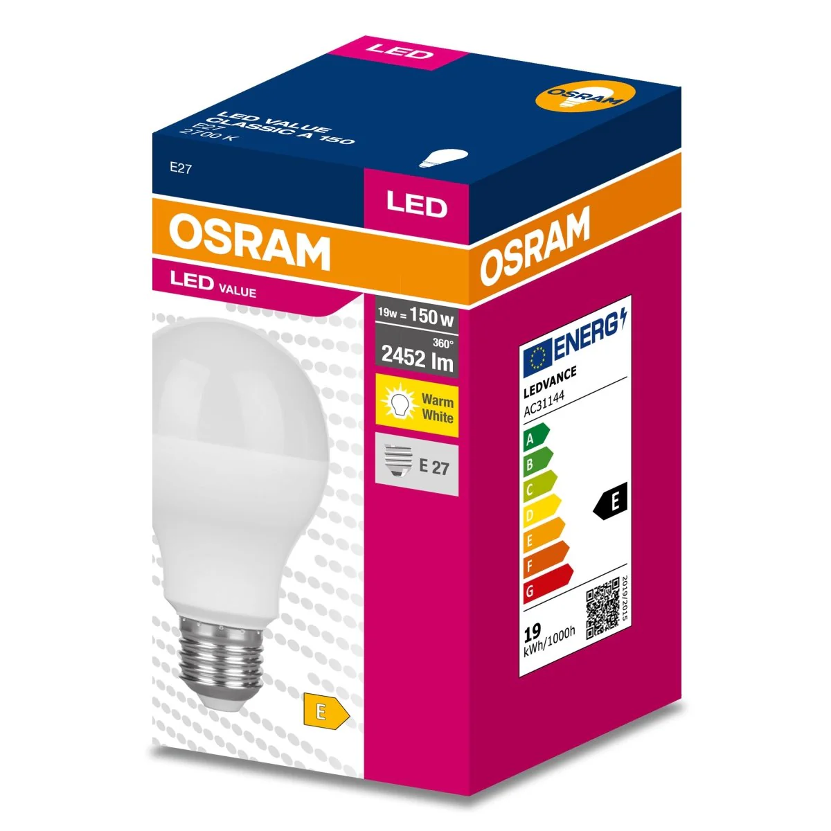 Żarówka LED OSRAM LED VALUE CLAS A 150  19 W/2700 K E27  ciepła - Image 2