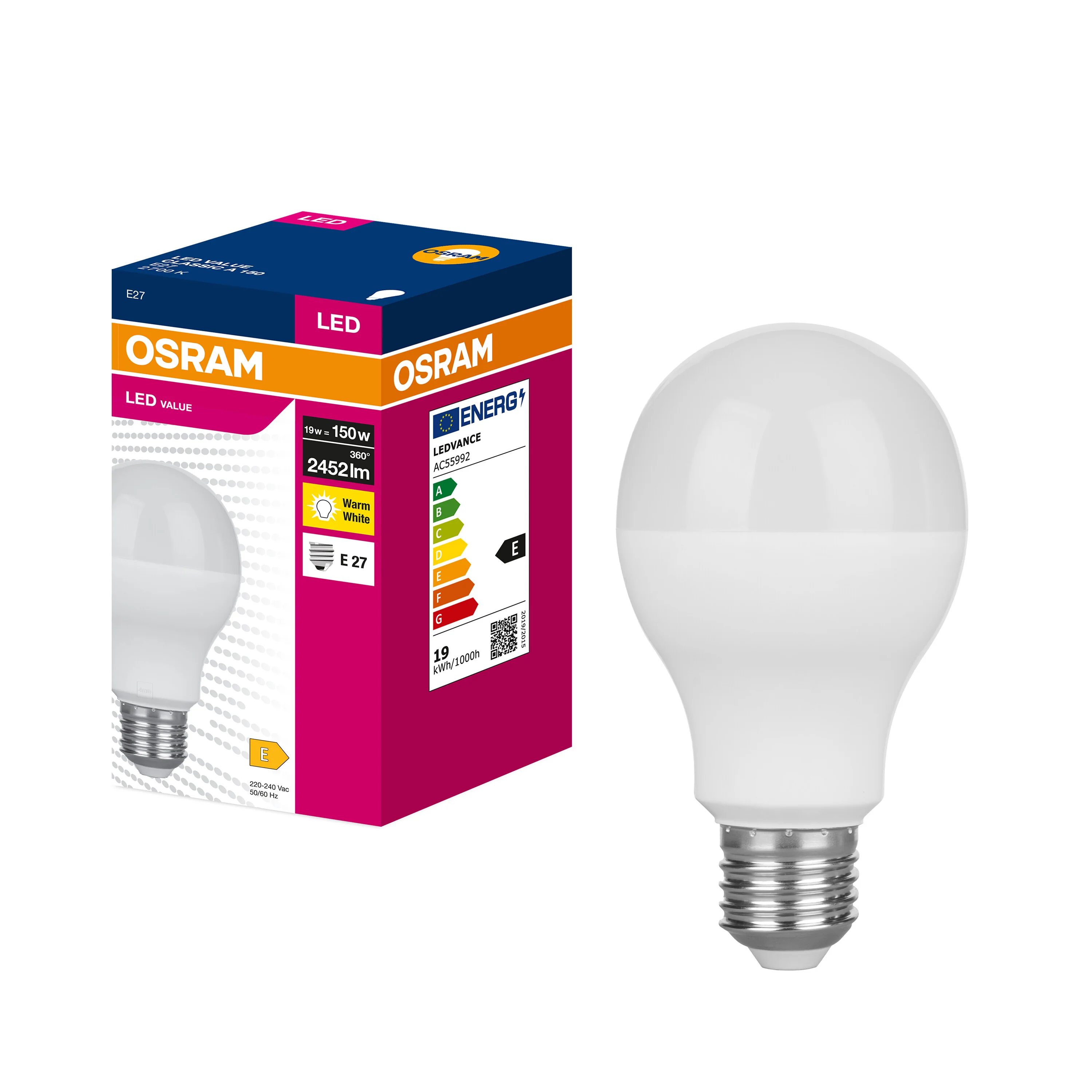 Żarówka LED OSRAM LED VALUE CLAS A 150  19 W/2700 K E27  ciepła - Image 4