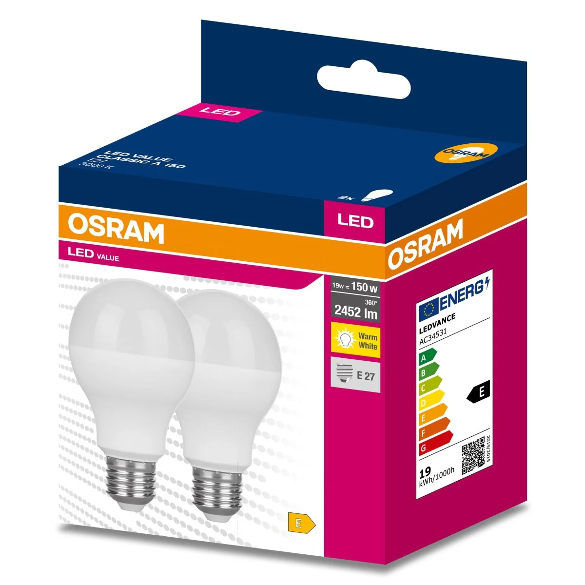 Żarówka LED OSRAM LED VALUE CLAS A 150  19 W/3000 K E27 - Image 2
