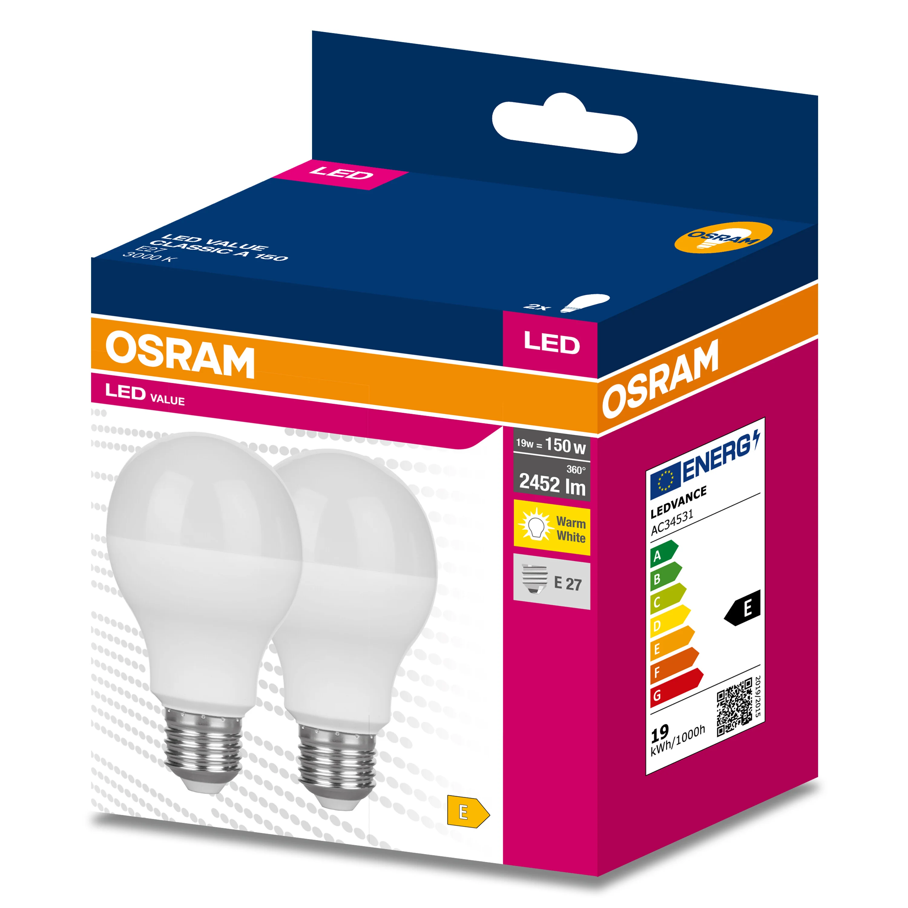 Żarówka LED OSRAM LED VALUE CLAS A 150  19 W/3000 K E27 - Image 5