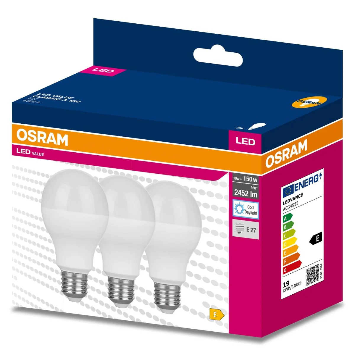 Żarówka LED OSRAM LED VALUE CLAS A 150  19 W/6500 K E27 - Image 2