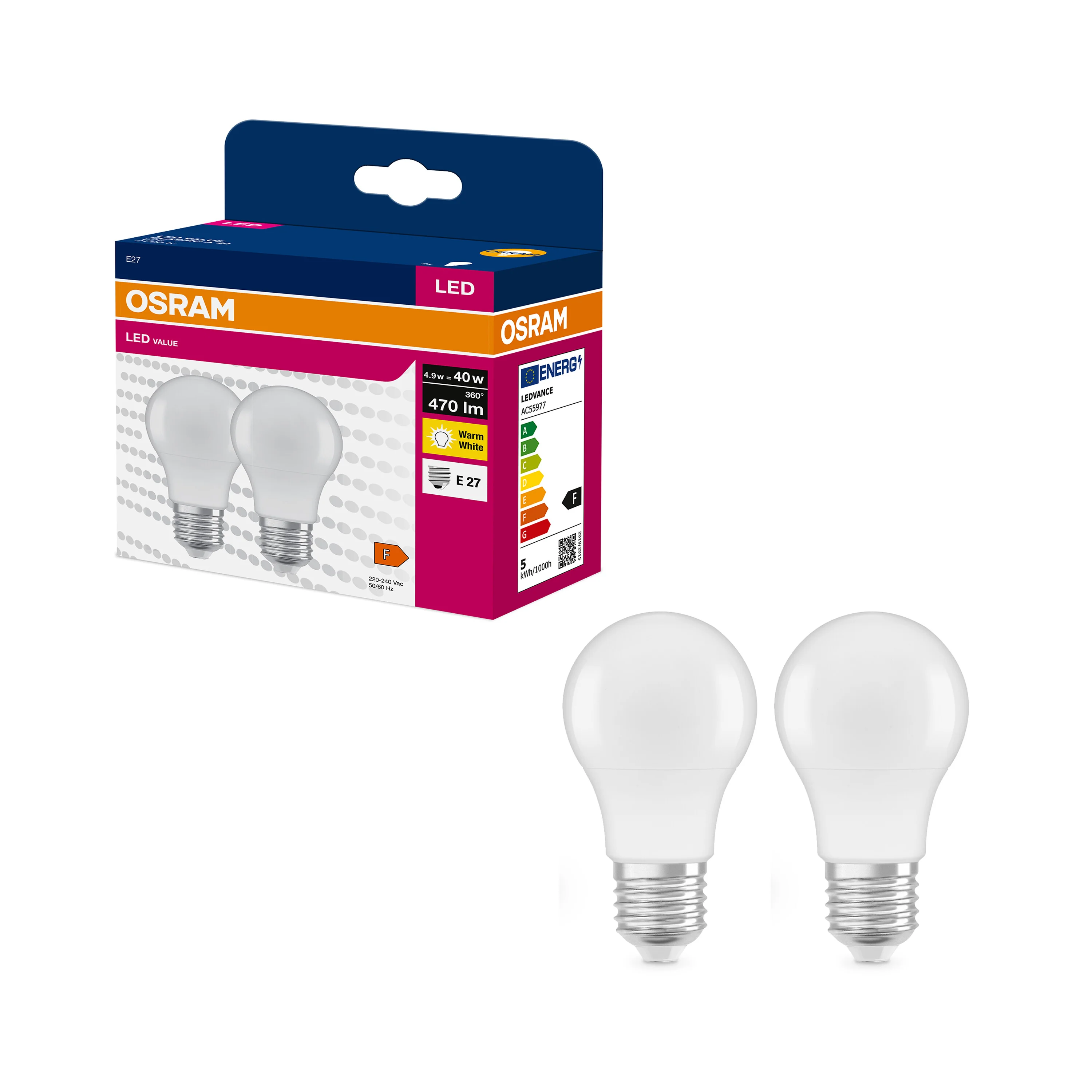 Żarówka LED OSRAM LED VALUE CLAS A 40  4.9 W/2700 K E27 - Image 4