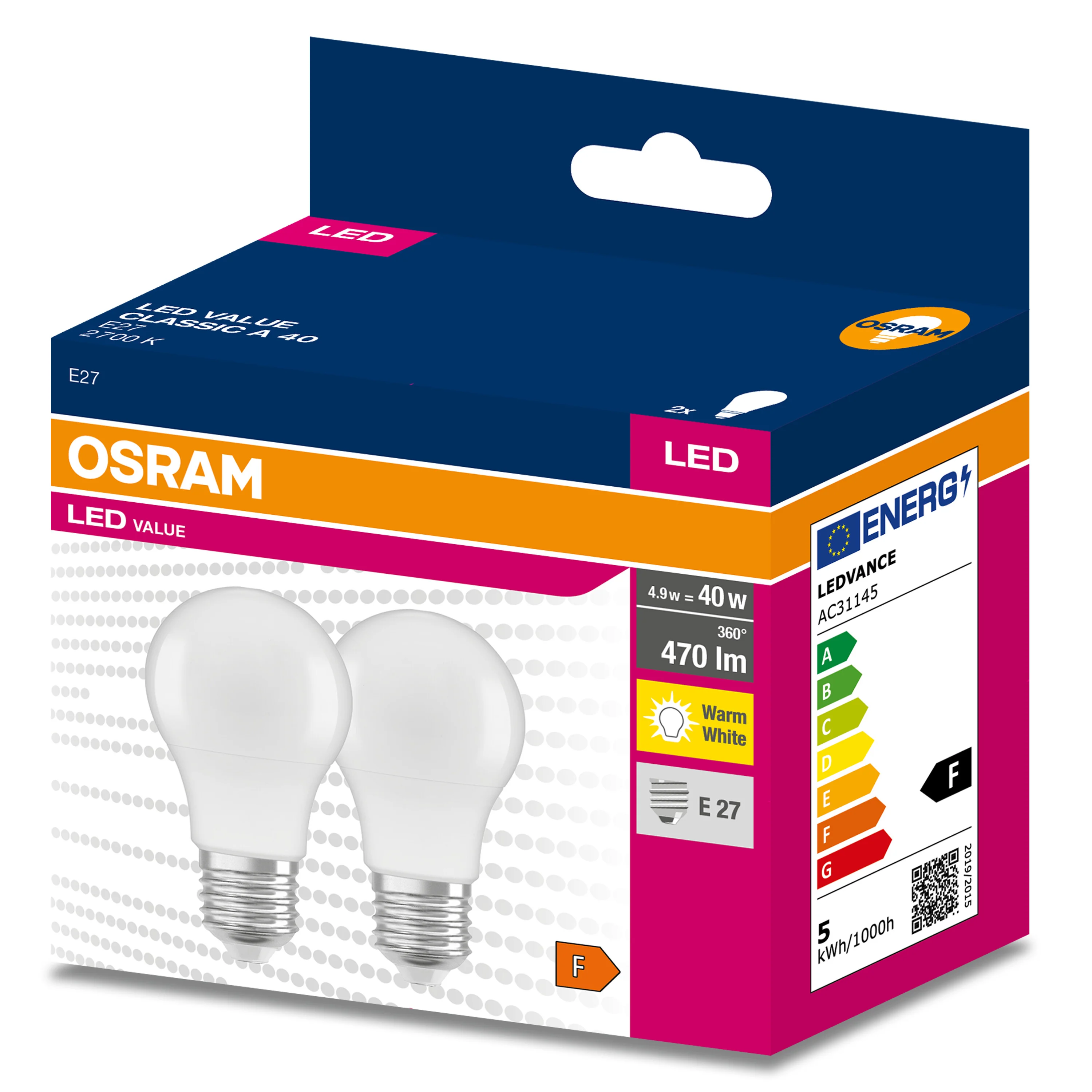Żarówka LED OSRAM LED VALUE CLAS A 40  4.9 W/2700 K E27 - Image 5