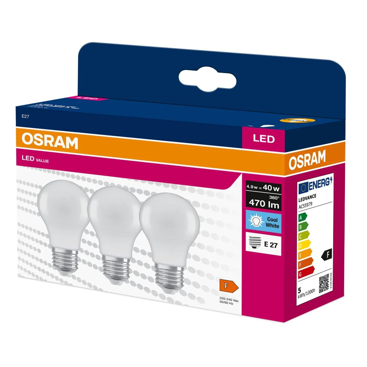Żarówka LED OSRAM LED VALUE CLAS A 40  4.9 W/4000 K E27 neutralna - Image 2